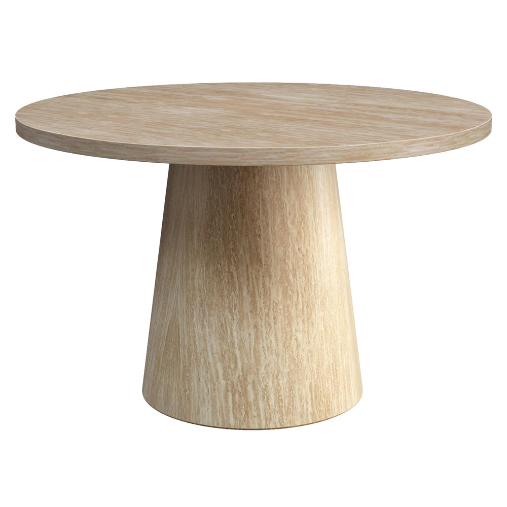  Worldwide Home Furnishings Godiva 201-142IV Round Pedestal Table - Ivory Stone IMAGE 1