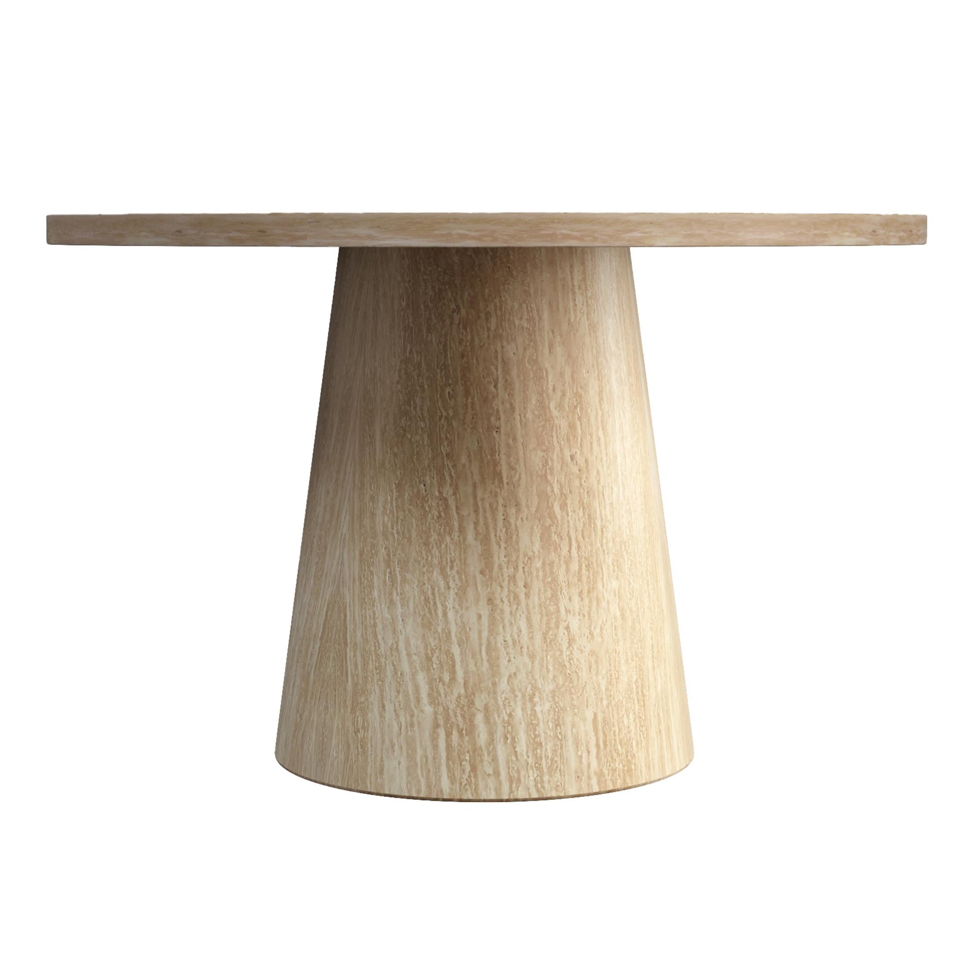  Worldwide Home Furnishings Godiva 201-142IV Round Pedestal Table - Ivory Stone IMAGE 4