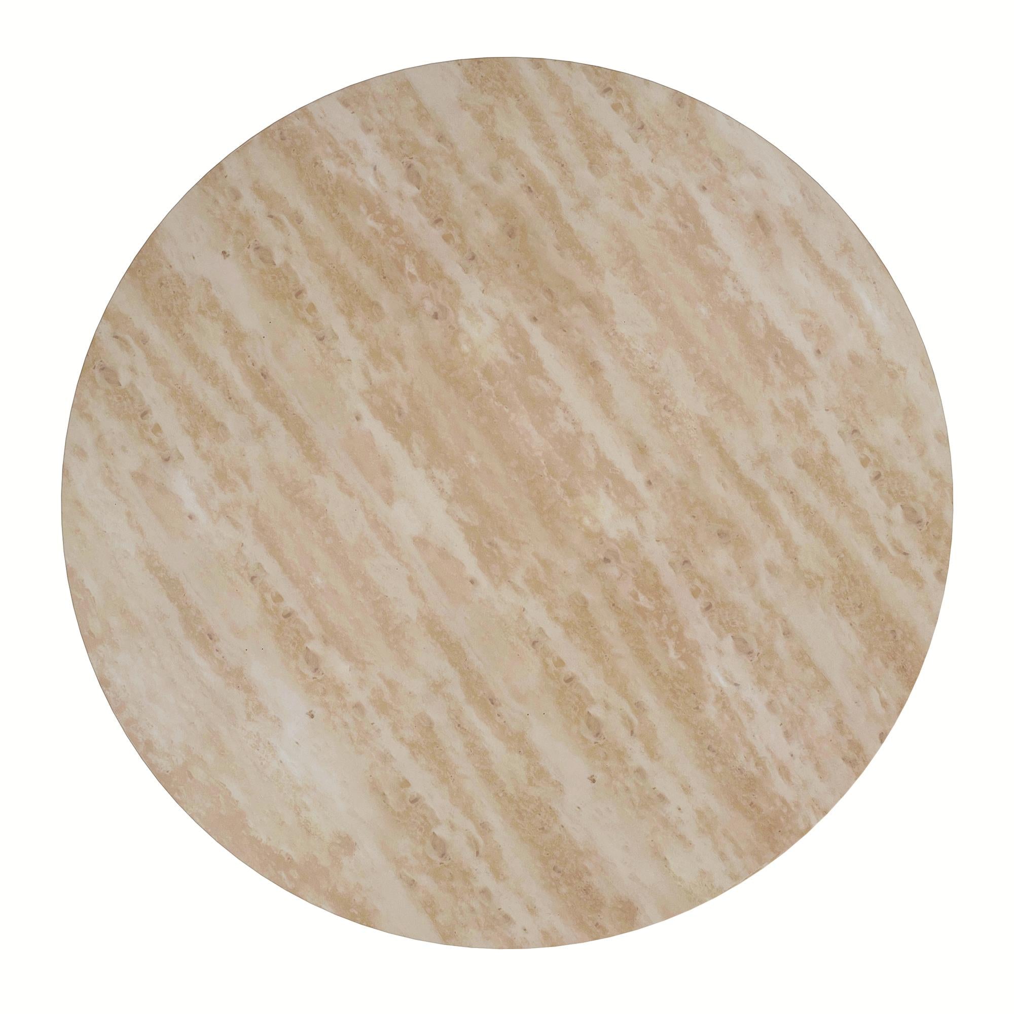  Worldwide Home Furnishings Godiva 201-142IV Round Pedestal Table - Ivory Stone IMAGE 5