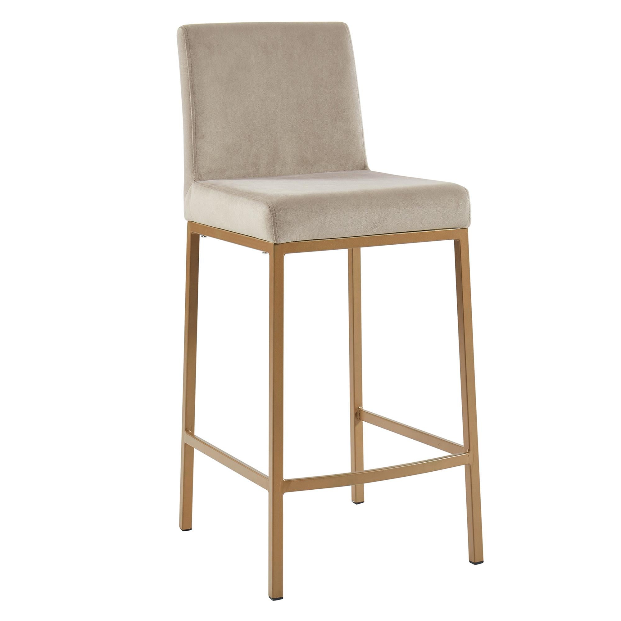  !nspire Diego 203-101BEG_GL 26" Counter Stool - Beige and Aged Gold IMAGE 1