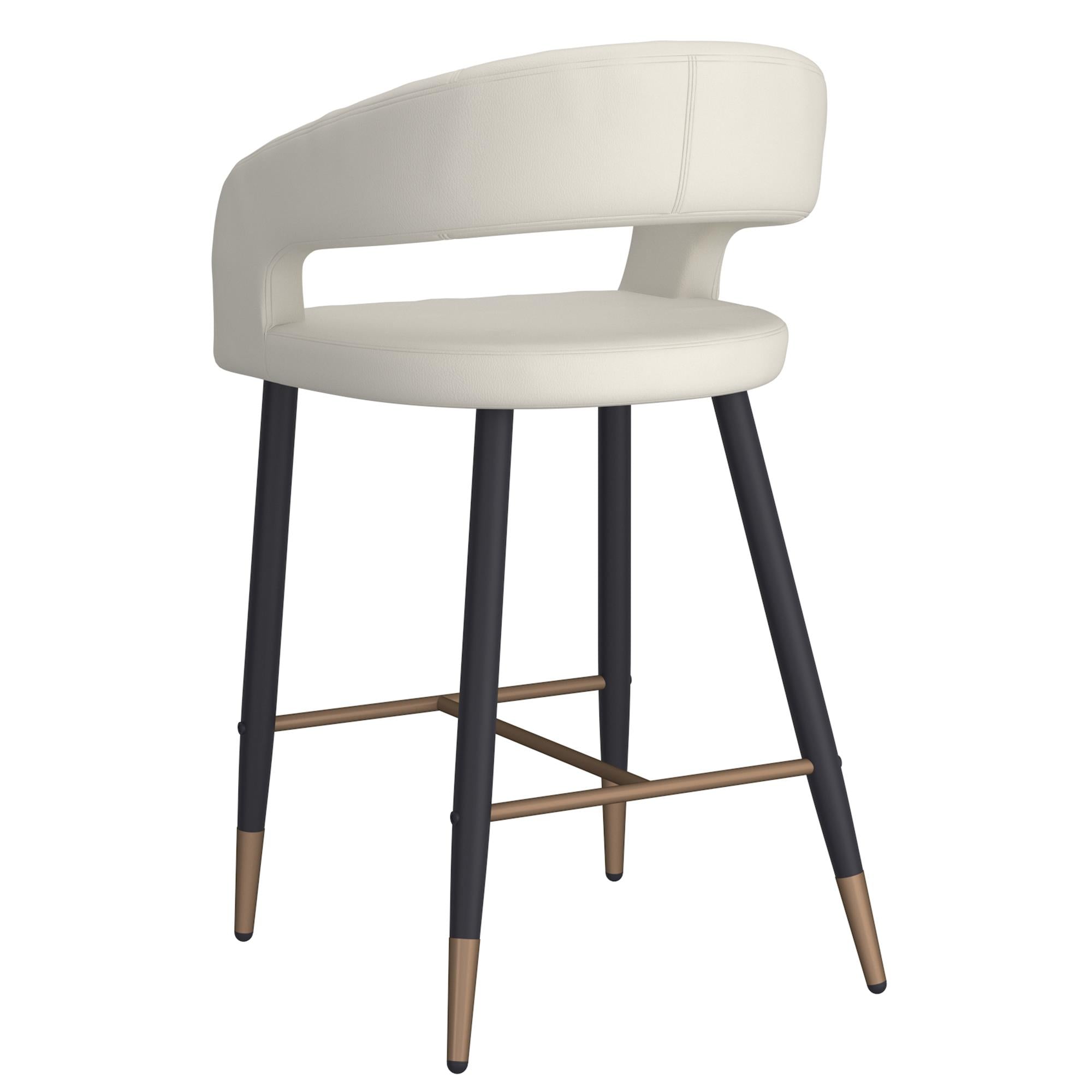  !nspire Crimson 203-096BEG 26" Counter Stool - Beige and Black IMAGE 2