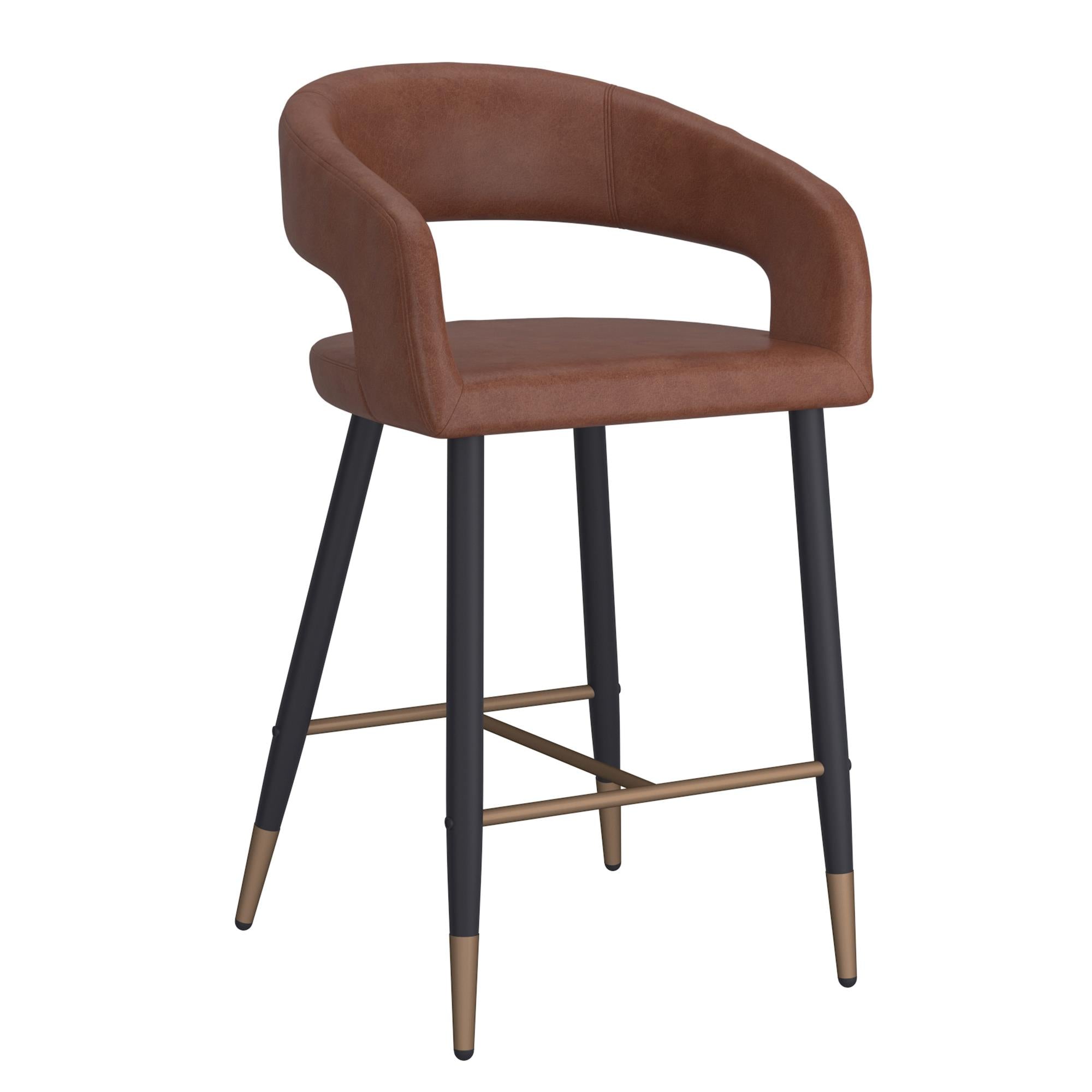  !nspire Crimson 203-096SD 26" Counter Stool - Saddle and Black IMAGE 1