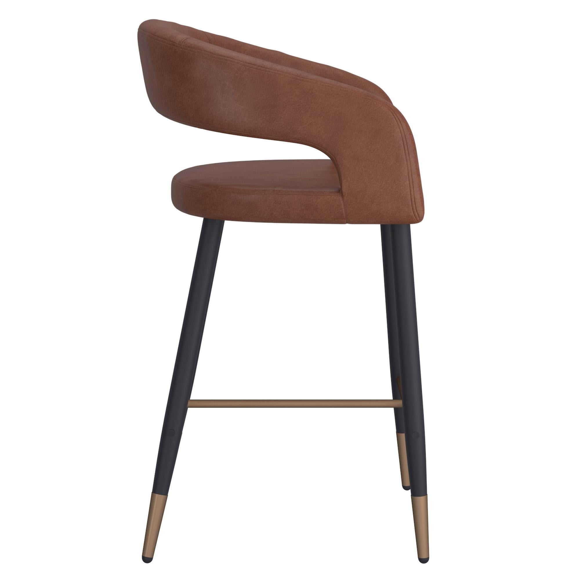  !nspire Crimson 203-096SD 26" Counter Stool - Saddle and Black IMAGE 4