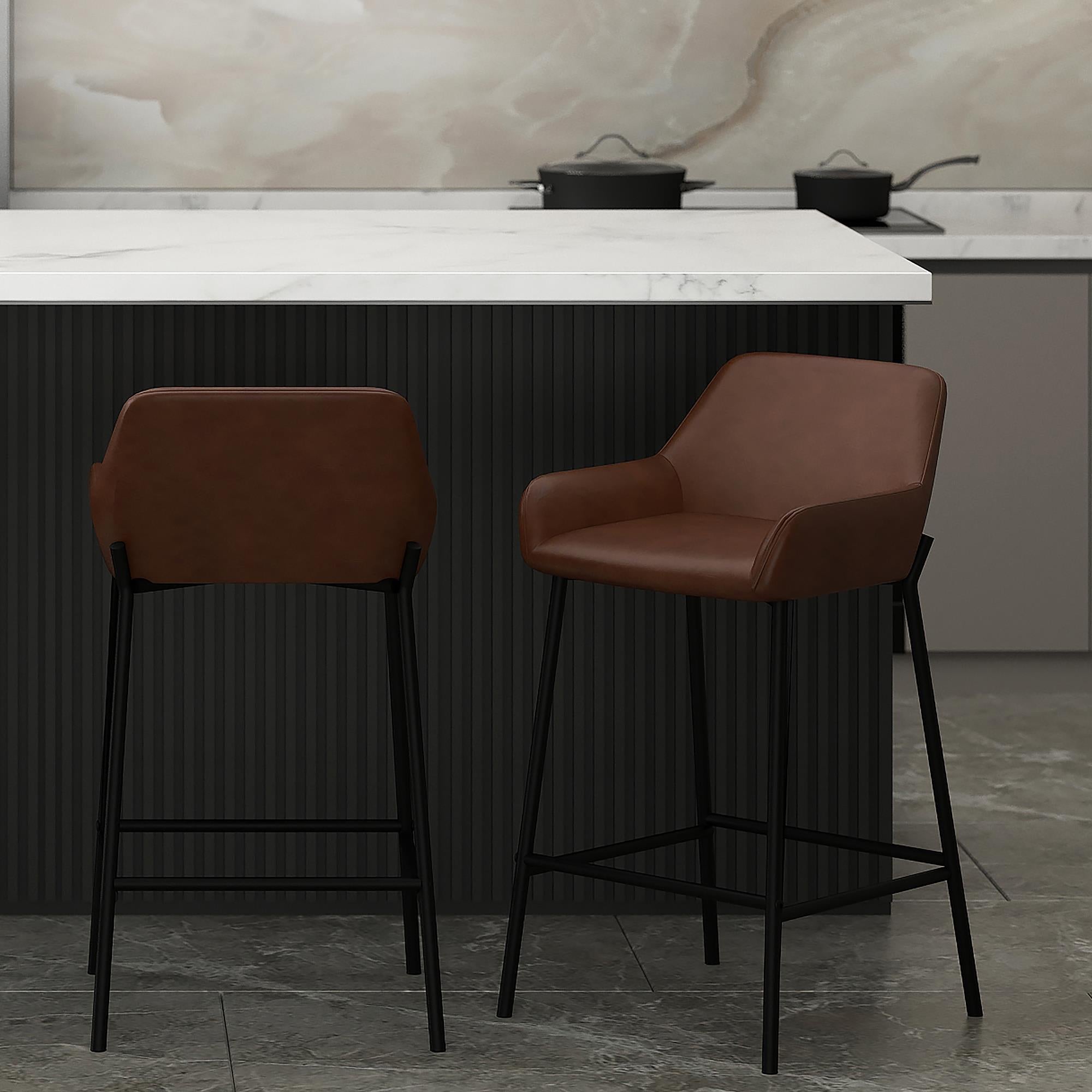 !nspire Baily 203-541PUBN 26" Counter Stool - Brown and Black IMAGE 2