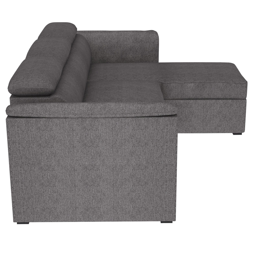  Worldwide Home Furnishings Oskar 700-518CH 93.5" Sectional Sofa w/Bed & Storage - Charcoal IMAGE 4
