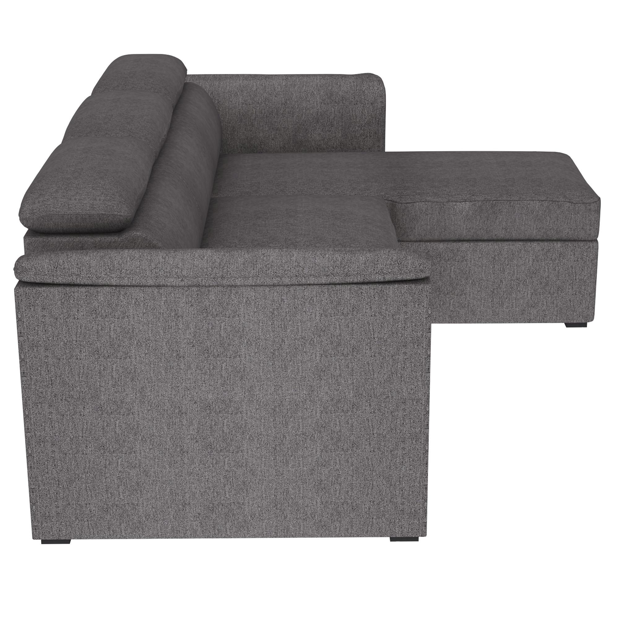 Worldwide Home Furnishings Oskar 700-518CH 93.5" Sectional Sofa w/Bed & Storage - Charcoal IMAGE 4