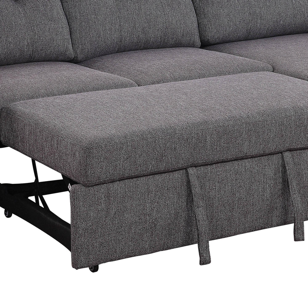  Worldwide Home Furnishings Oskar 700-518CH 93.5" Sectional Sofa w/Bed & Storage - Charcoal IMAGE 6