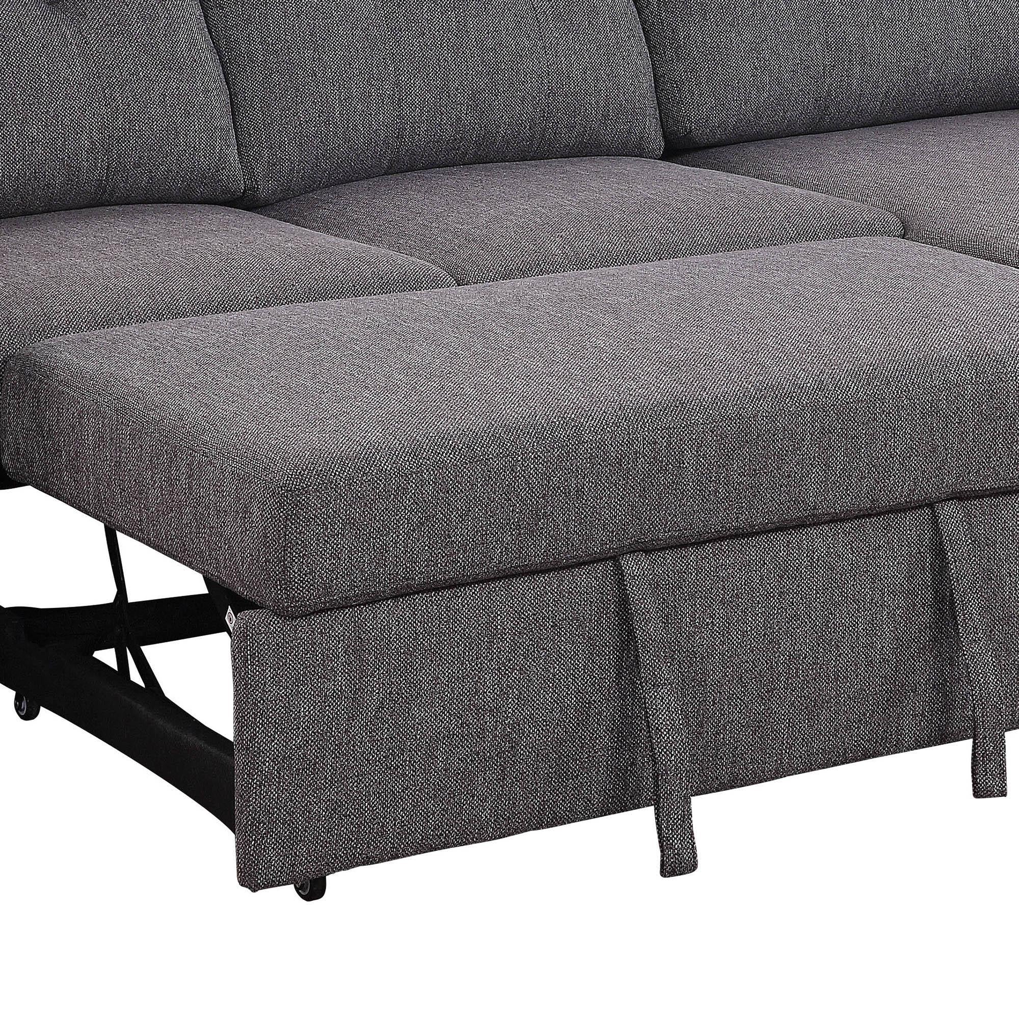  Worldwide Home Furnishings Oskar 700-518CH 93.5" Sectional Sofa w/Bed & Storage - Charcoal IMAGE 6