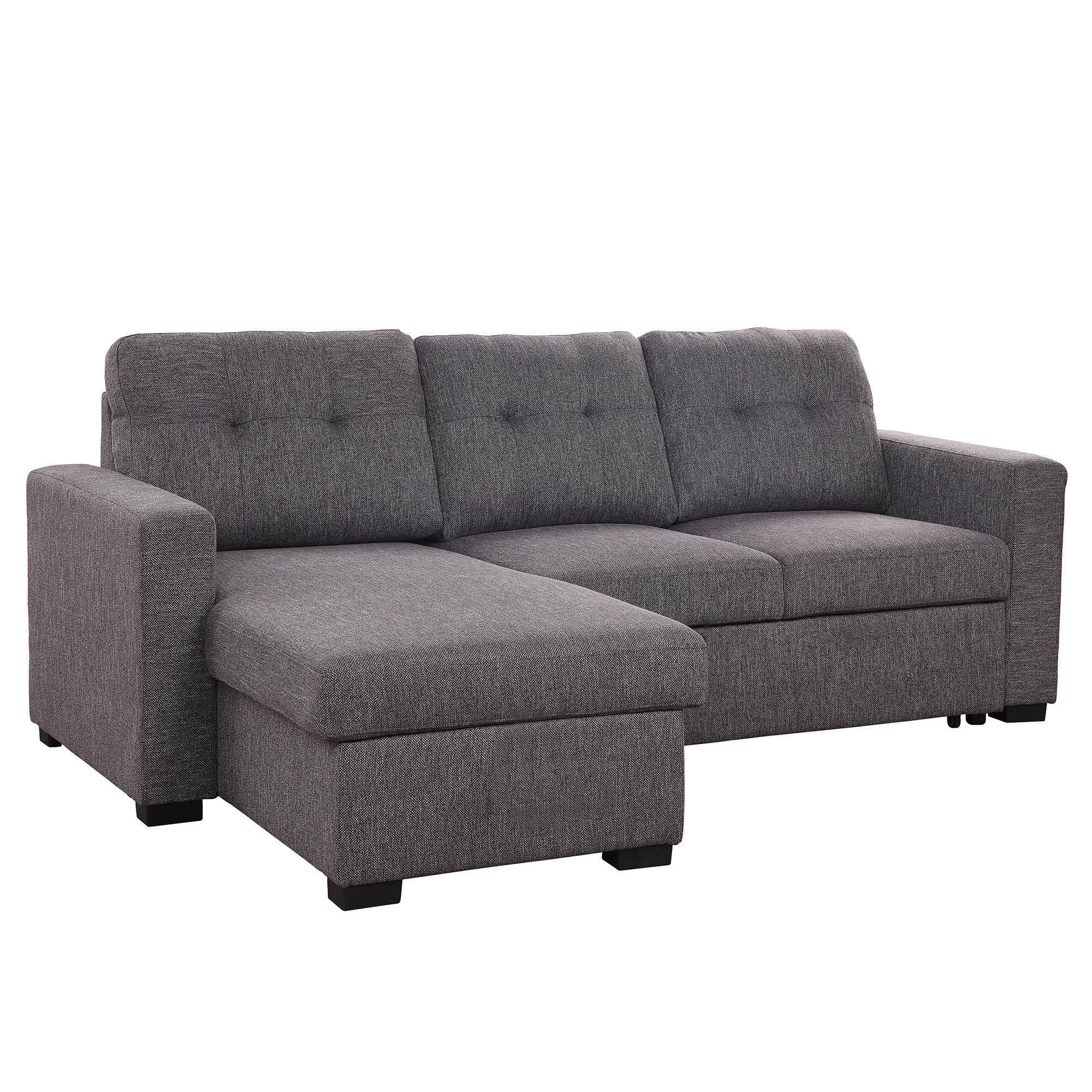  Worldwide Home Furnishings Tyson 700-519CH 93" Sectional Sofa w/Bed & Storage - Charcoal IMAGE 7
