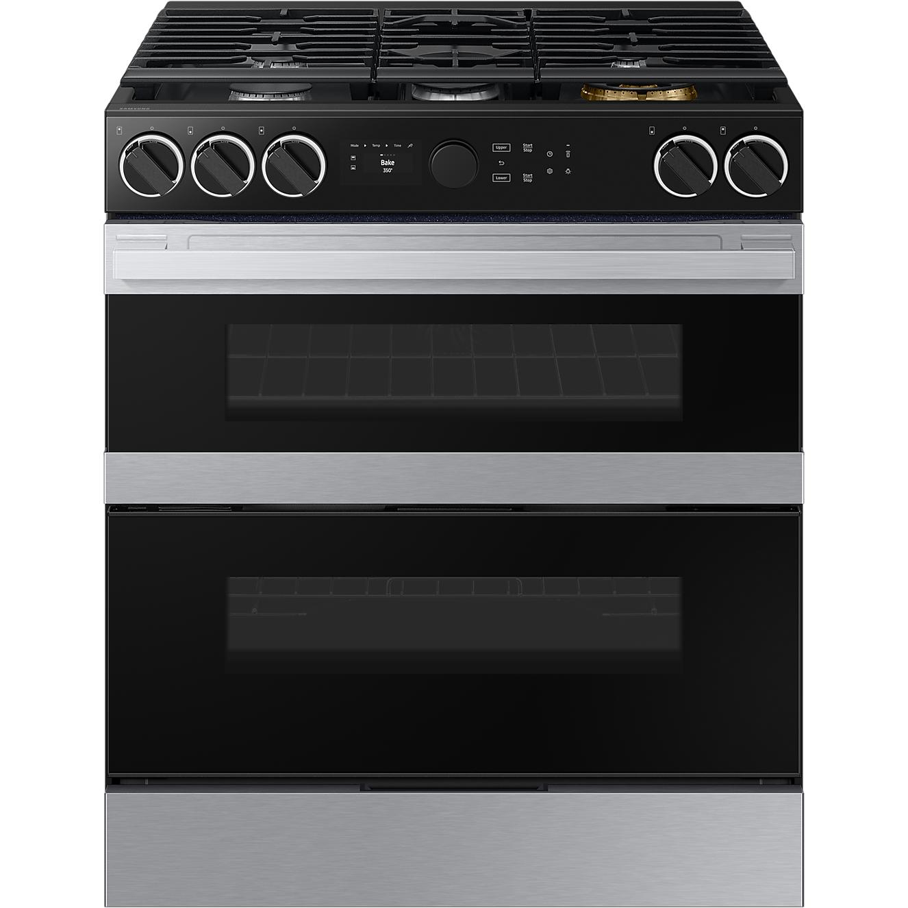  Samsung 30-inch Slide-in Dual Fuel Range with Wi-Fi NSY6DG8550SRAC IMAGE 3