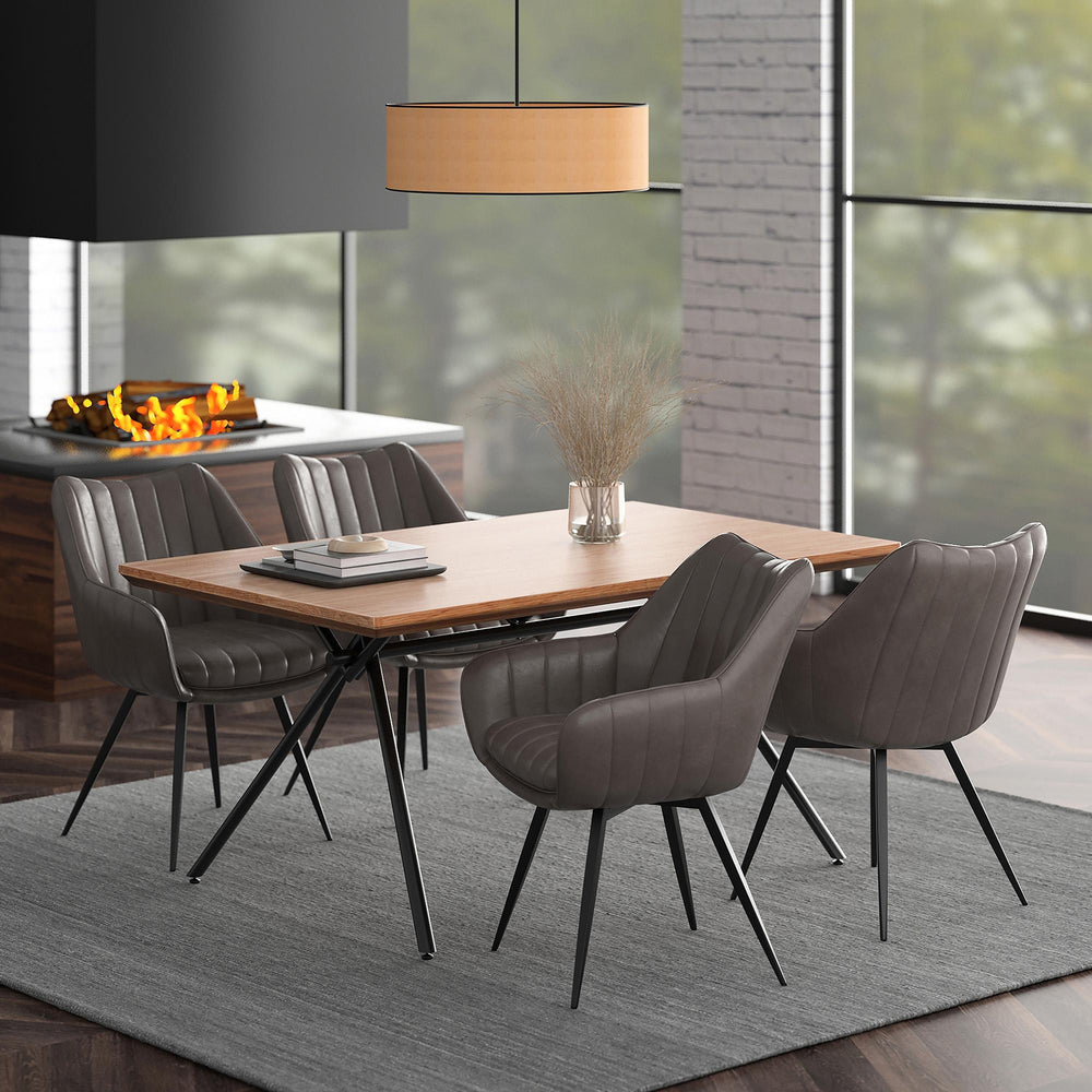  Worldwide Home Furnishings Bronx/Talon 207-267NAT_139CH 5 pc Dining Set - Natural Table with Charcoal Chair IMAGE 1