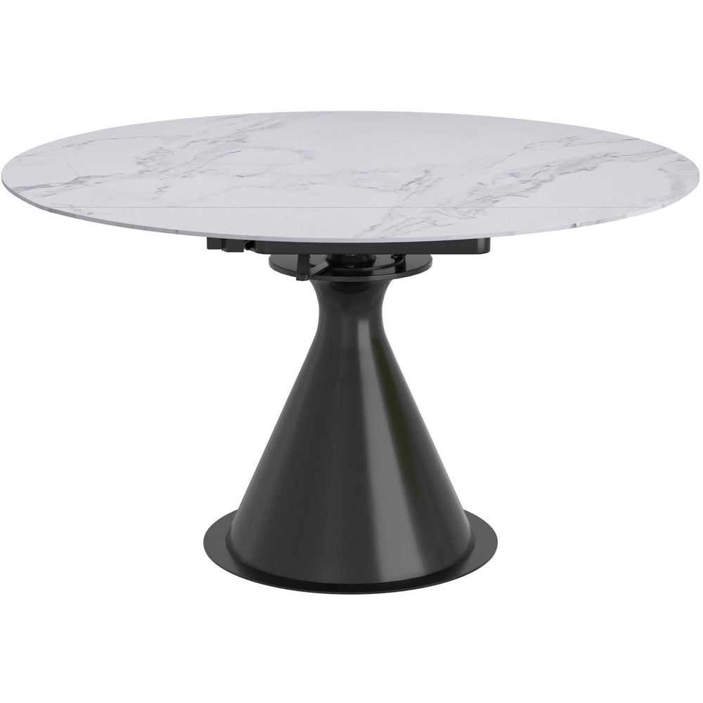  Worldwide Home Furnishings Calisto/Scarlet 207-110WT_108CH 7 pc Dining Set - White Table with Charcoal Chair IMAGE 2