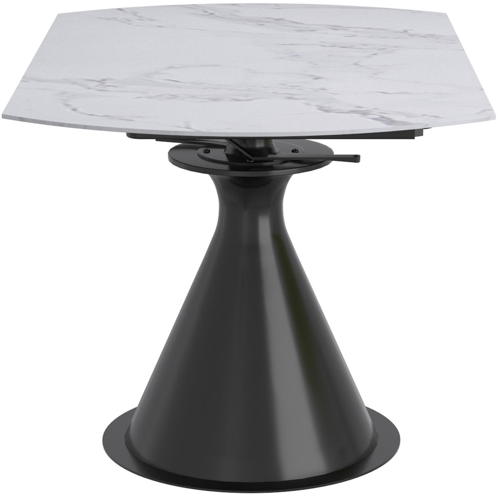  Worldwide Home Furnishings Calisto/Scarlet 207-110WT_108CH 7 pc Dining Set - White Table with Charcoal Chair IMAGE 4