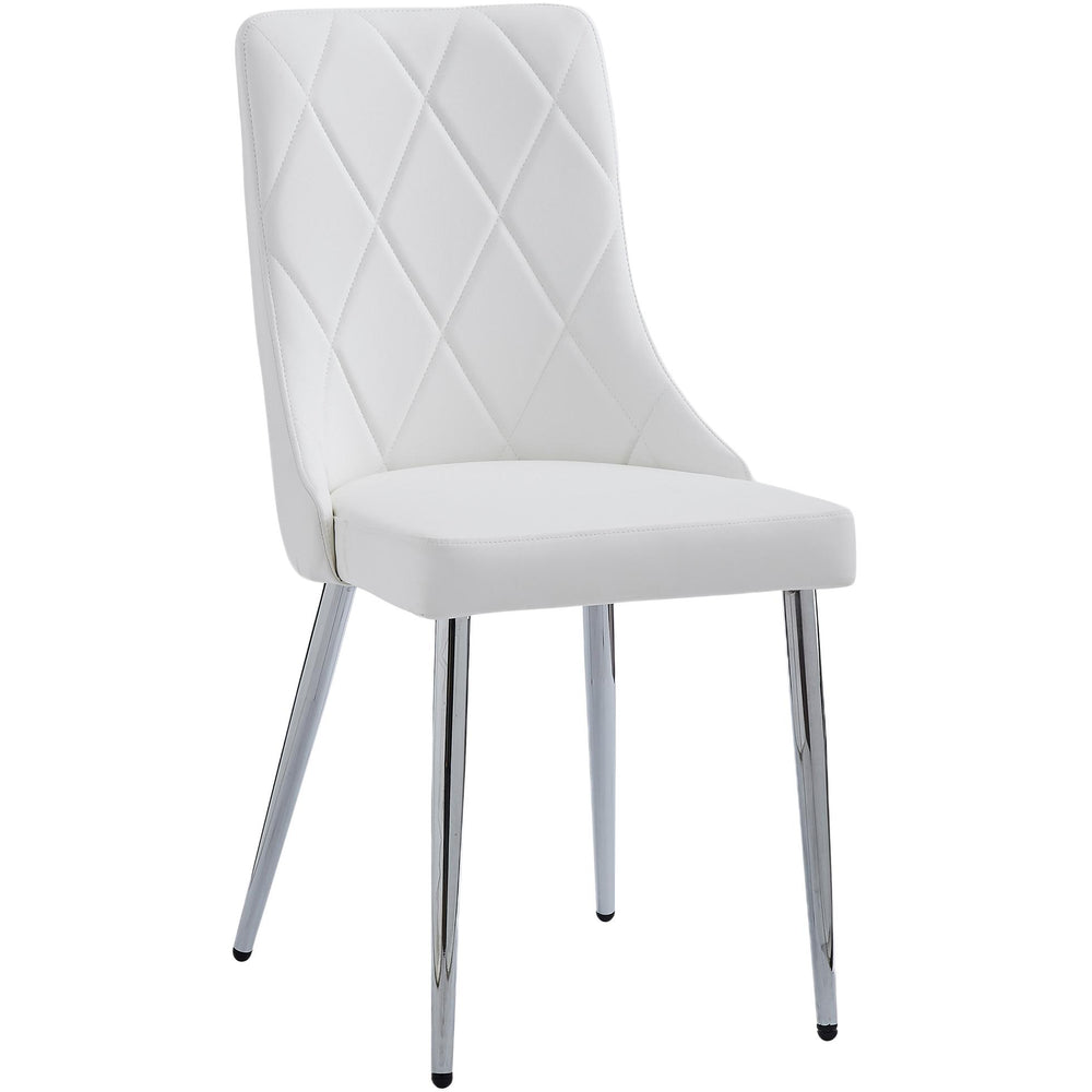  Worldwide Home Furnishings Corvus/Devo 207-159WGY_087WT 7 pc Dining Set - Warm Grey Table with White Chair IMAGE 7