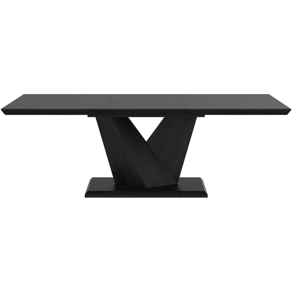  Worldwide Home Furnishings Eclipse/Koda 207-860BK_158PUBG 7 pc Dining Set - Black Table with Beige Chair IMAGE 3