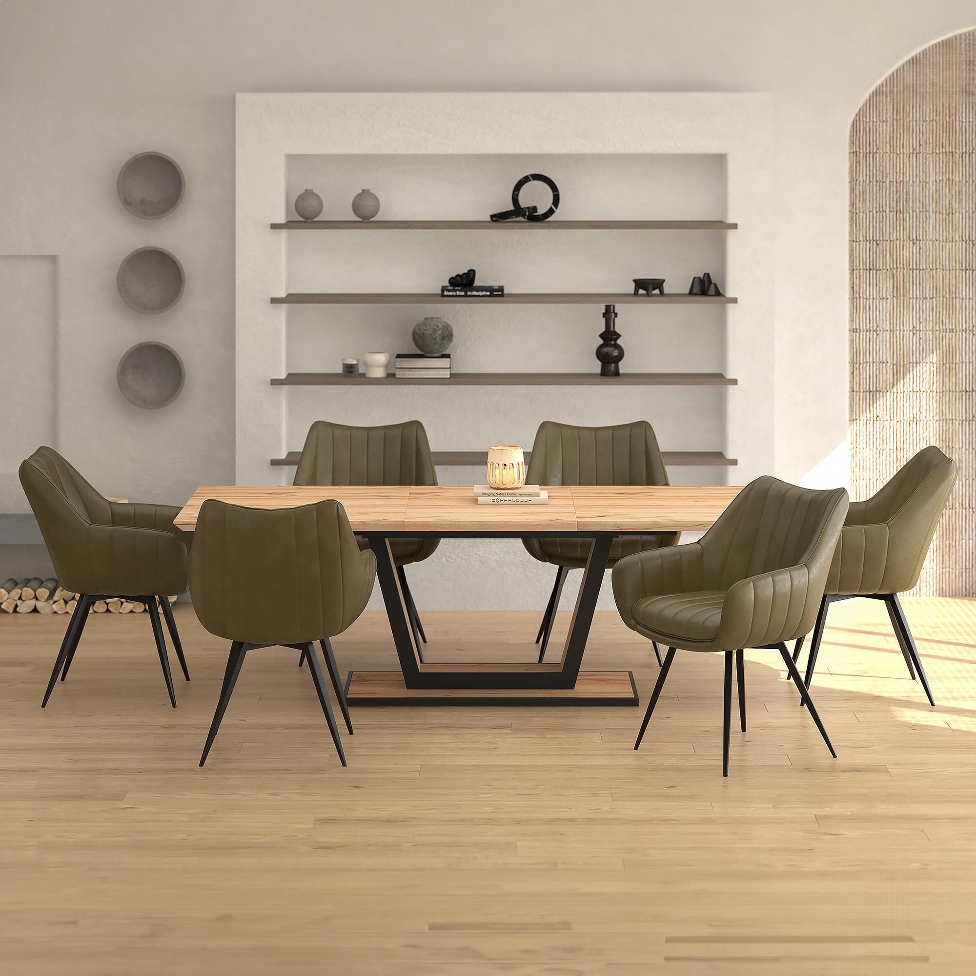  Worldwide Home Furnishings Forna/Talon 7 pc Dinette 207-161NAT_139MS IMAGE 1