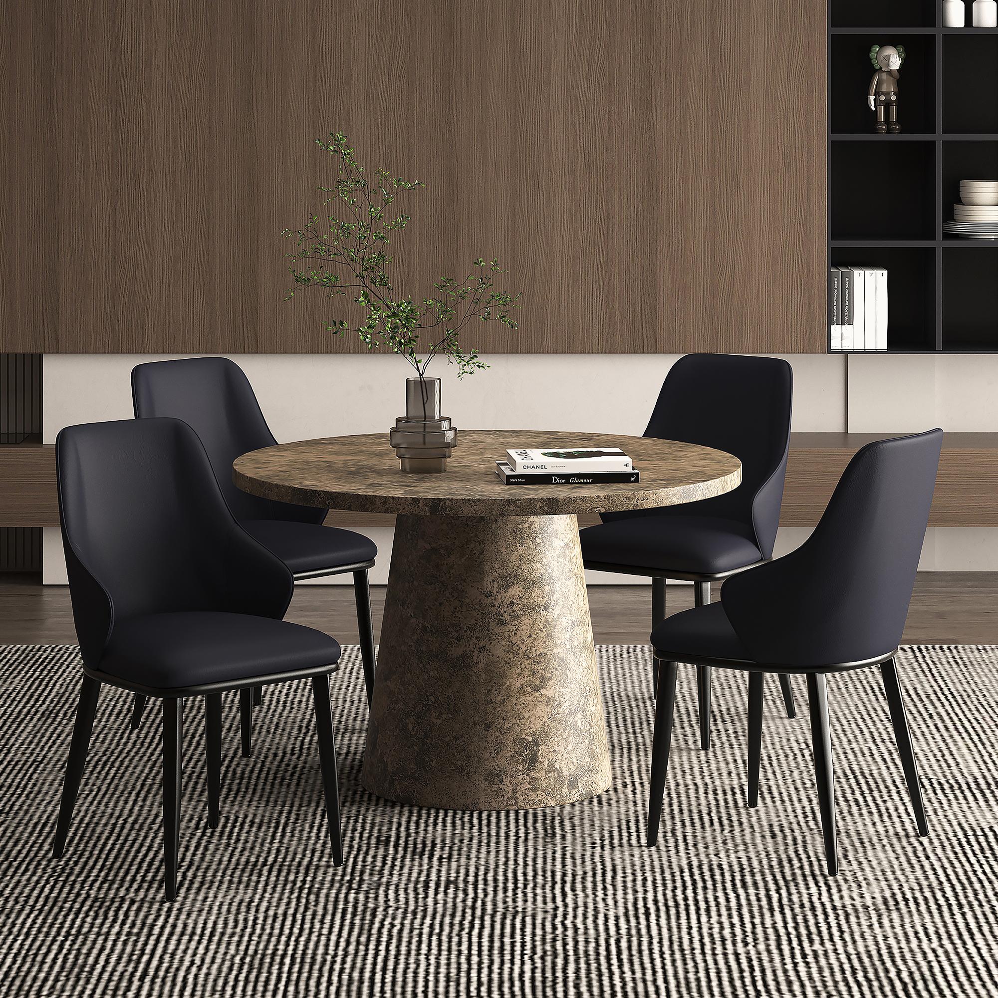  Worldwide Home Furnishings Godiva/Kash 207-142GY_084BLK 5 pc Dining Set - Grey with Black Chair IMAGE 1