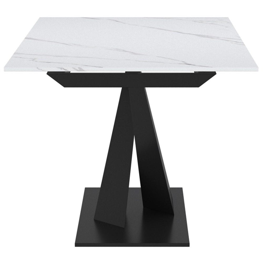  Worldwide Home Furnishings Julius/Signy 207-111WT_144BK 7 pc Dining Set - White Table with Black Chair IMAGE 4