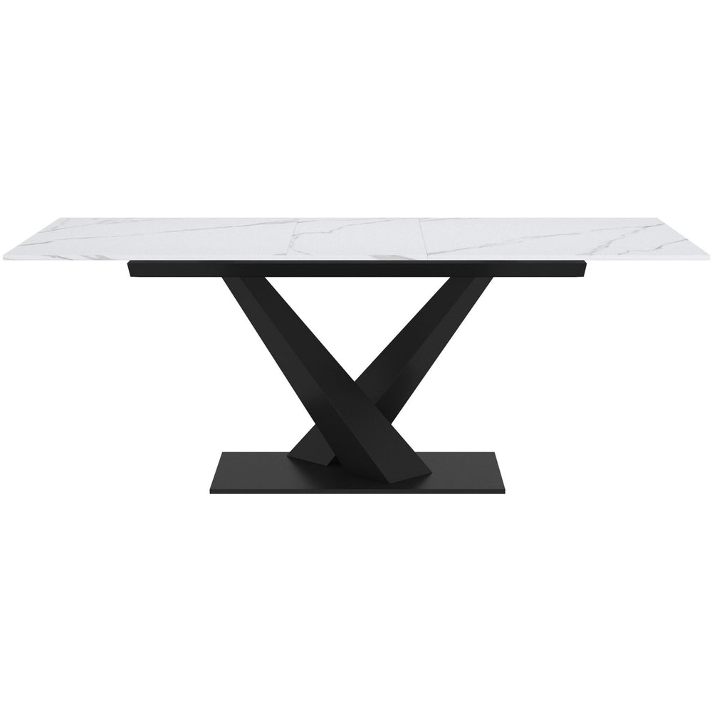  Worldwide Home Furnishings Julius/Signy 207-111WT_144BK 7 pc Dining Set - White Table with Black Chair IMAGE 5