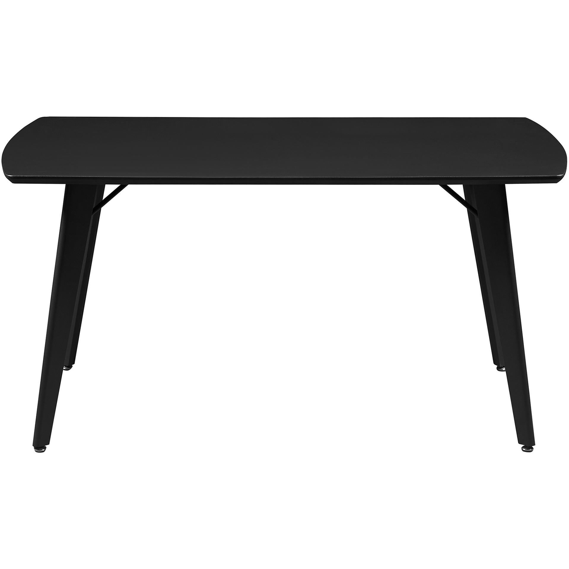 Worldwide Home Furnishings Leon/Kash 207-893BLK_084SD 5 pc Dining Set - Black Table with Saddle Chair IMAGE 3