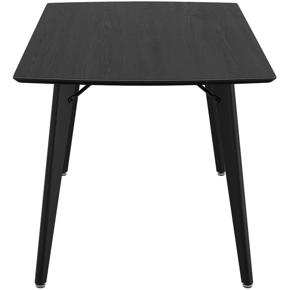  Worldwide Home Furnishings Leon/Olis 207-893BLK_085PUBG 5 pc Dining Set - Black Table with Beige Chair IMAGE 4