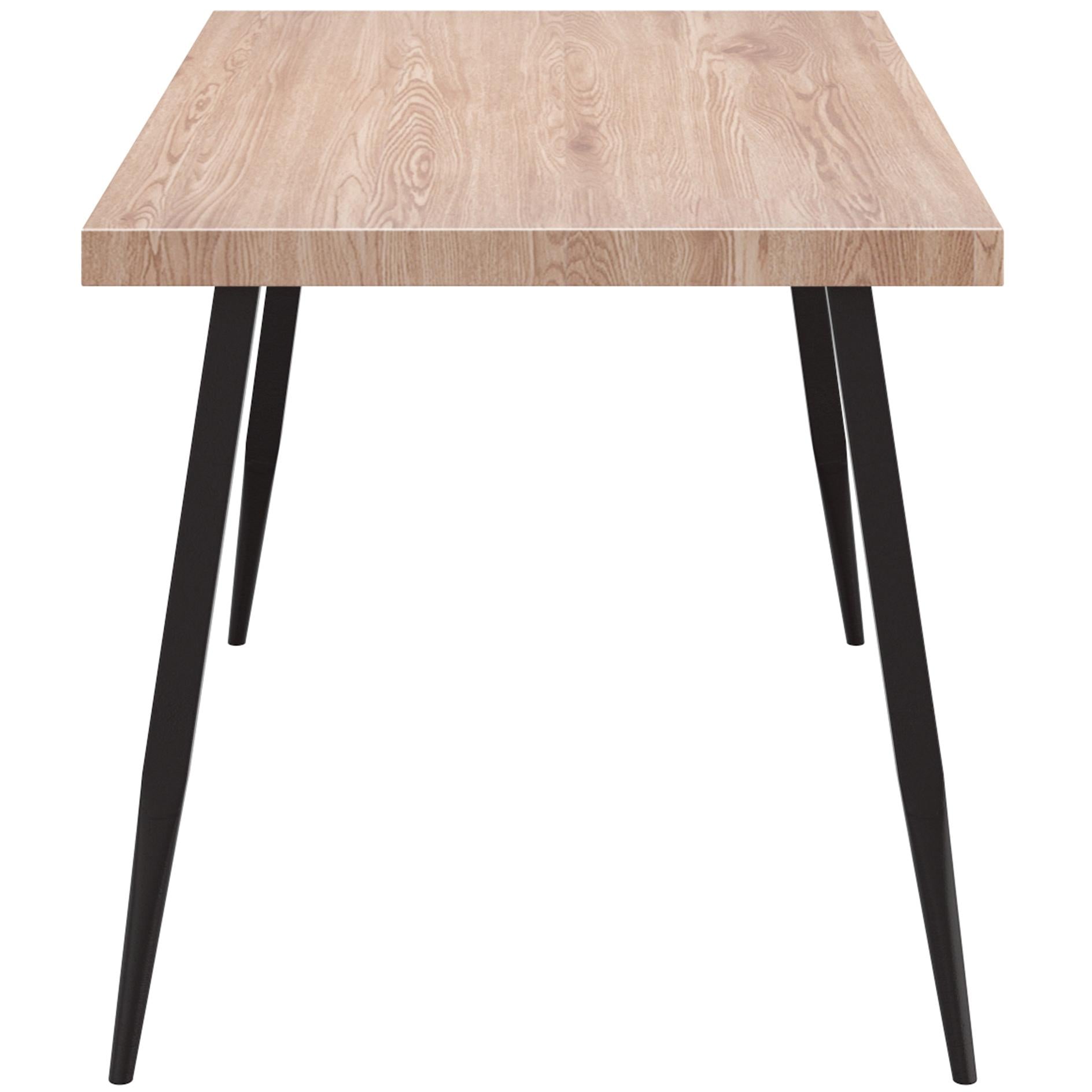  Worldwide Home Furnishings Vesta/Zeke 207-287NAT_090BG 7 pc Dining Set - Natural Table with Beige Chair IMAGE 4
