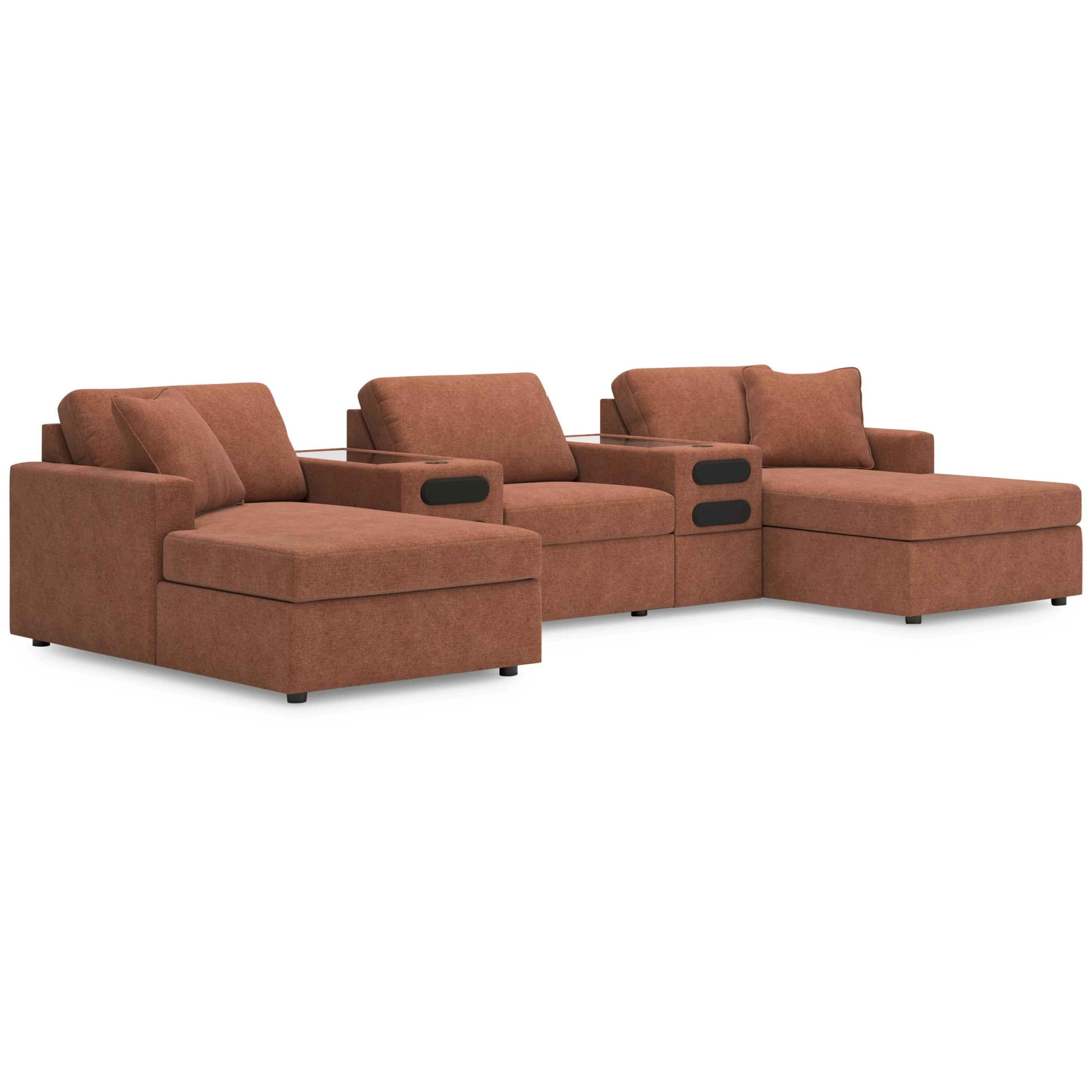  Signature Design by Ashley Modmax 92102S49 5 pc Double Chaise with Audio Consoles IMAGE 1