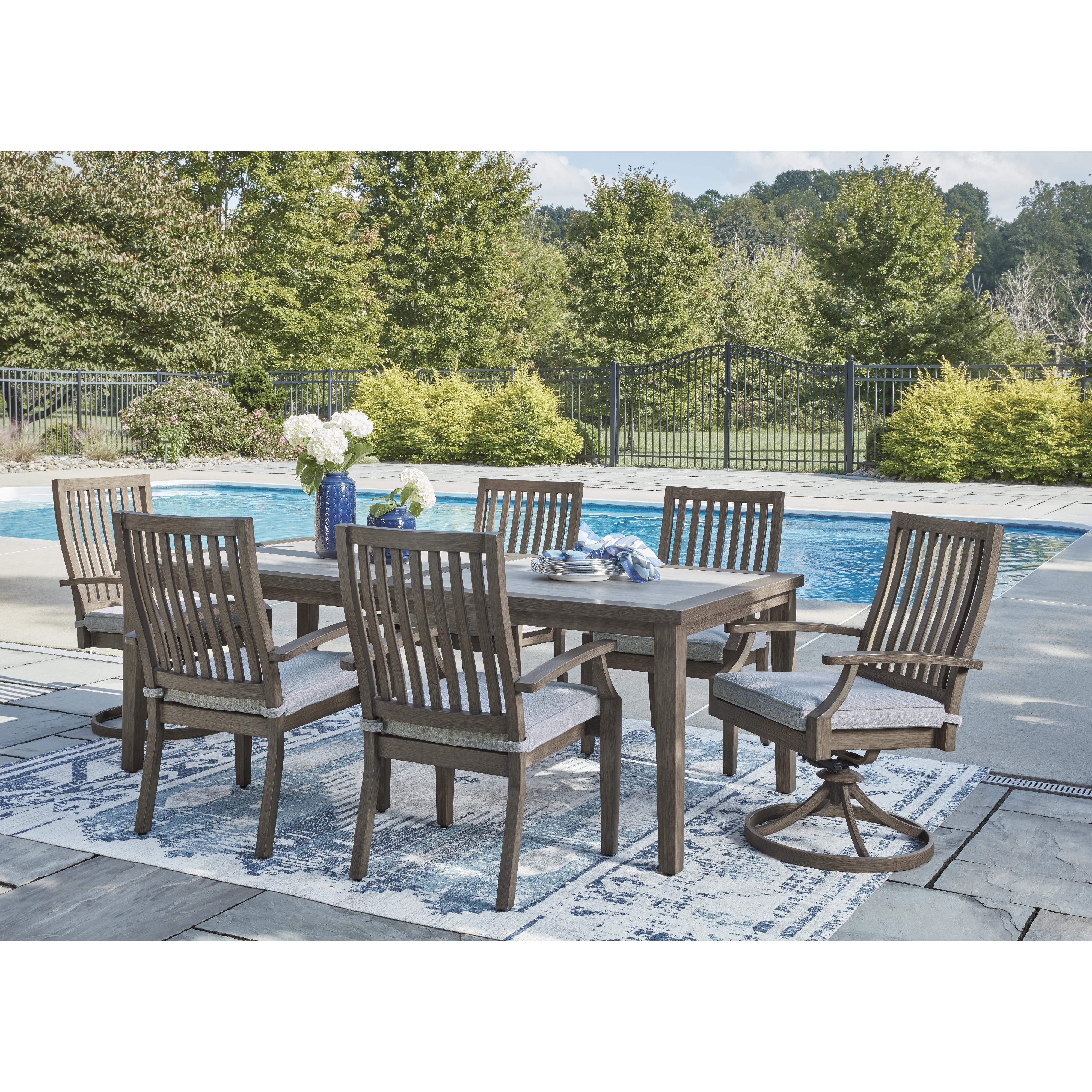  Signature Design by Ashley Rainier Ranch P701-625 Rectangular Dining Table with Umbrella Option IMAGE 8