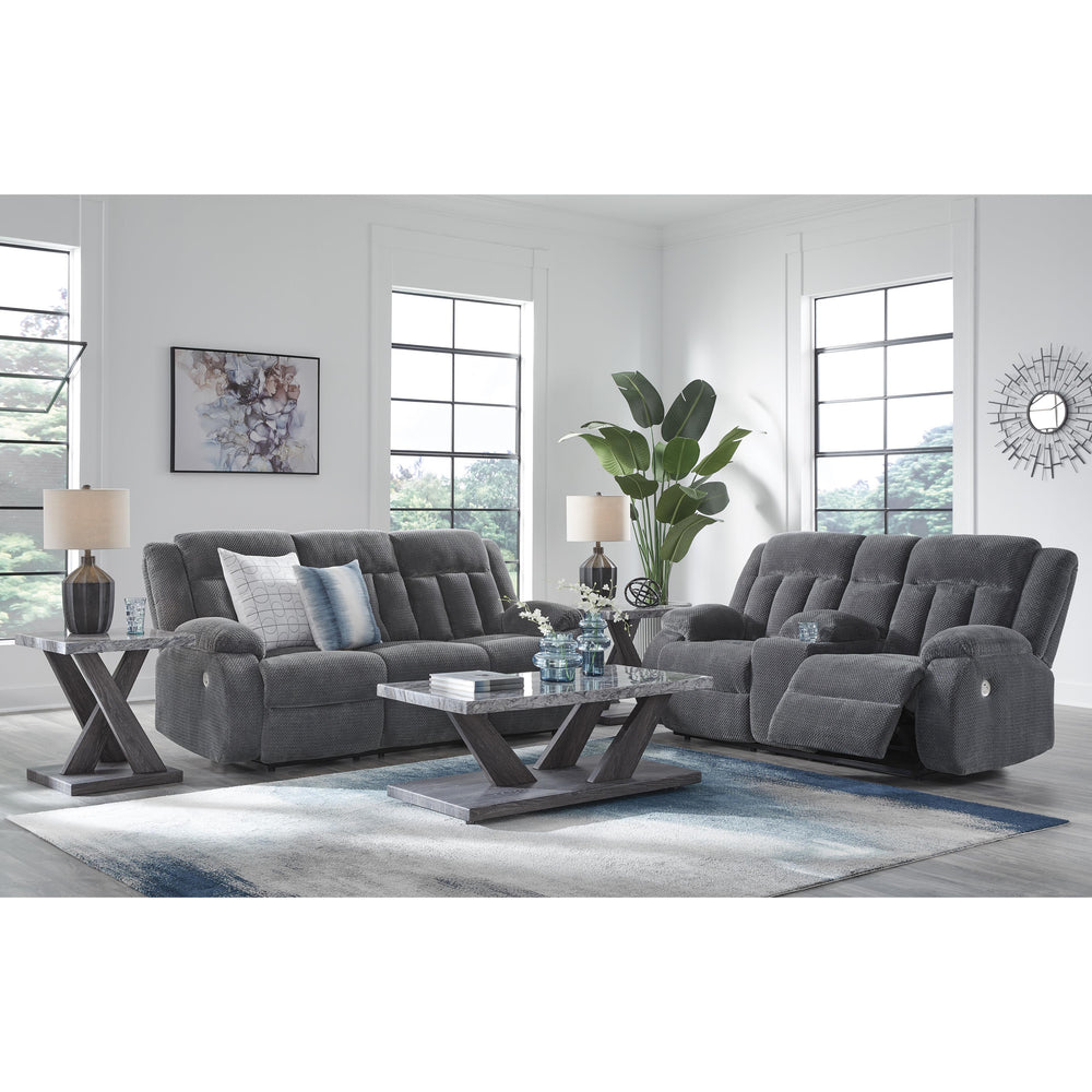  Signature Design by Ashley Observation PC2140596 Double Reclining Power Loveseat with Console IMAGE 9