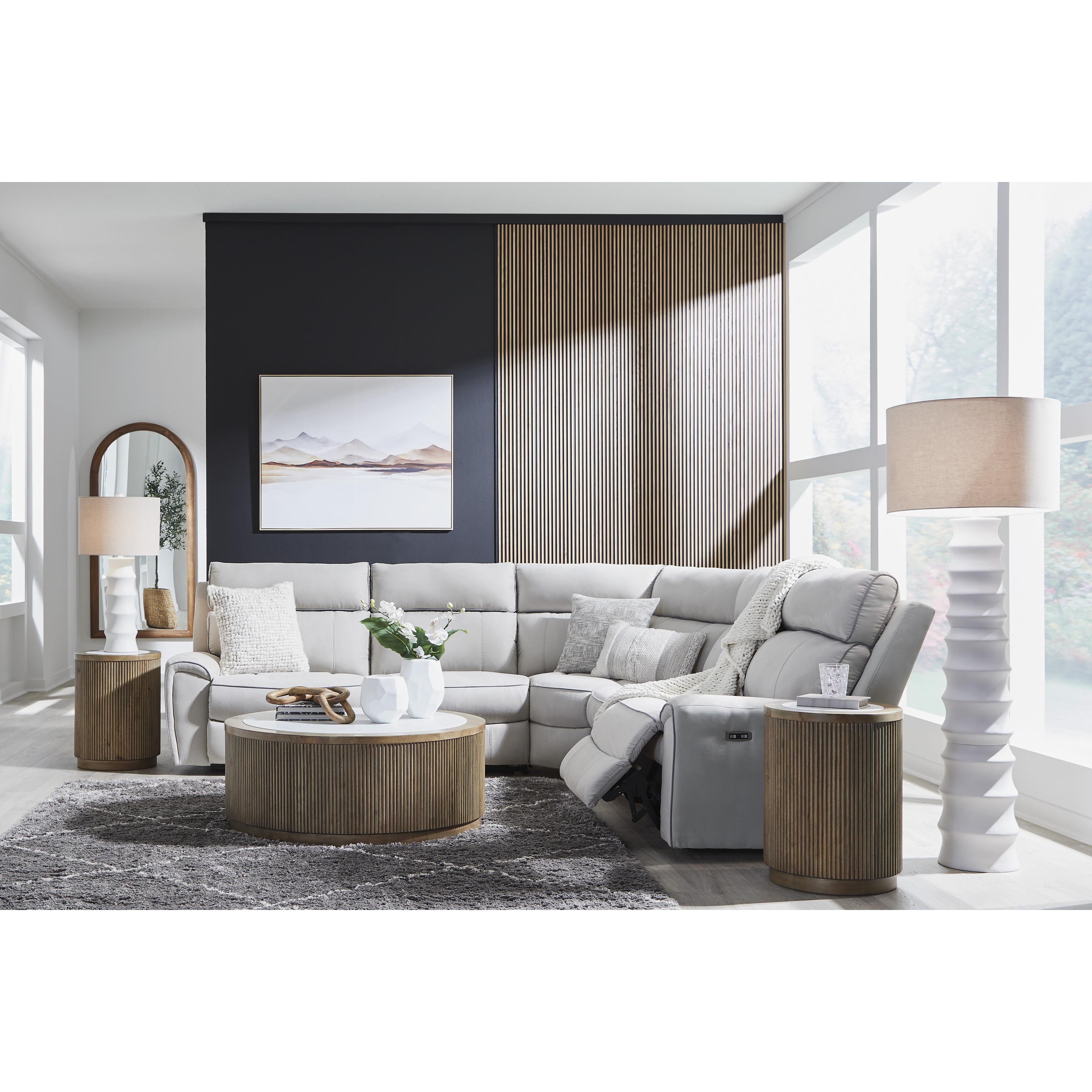 Signature Design by Ashley Social Pointe PC98802S8 5 pc Power Reclining Sectional IMAGE 4