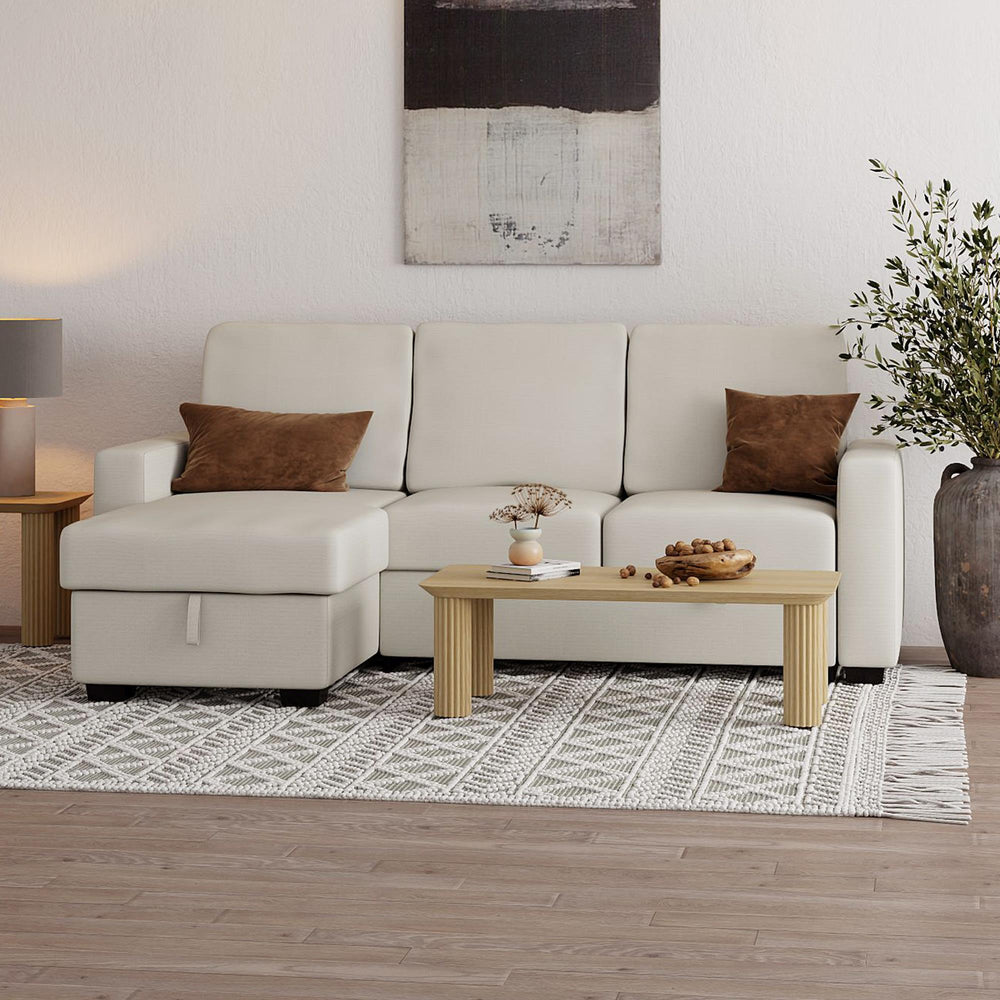  Worldwide Home Furnishings Alfonso 700-958BG 93.25" Sofa w/Bed & Storage - Beige Performance Fabric IMAGE 2