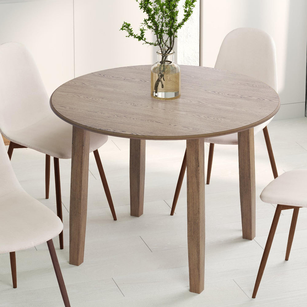  Worldwide Home Furnishings Conrad 201-863WAL Round Dining Table - Walnut IMAGE 2
