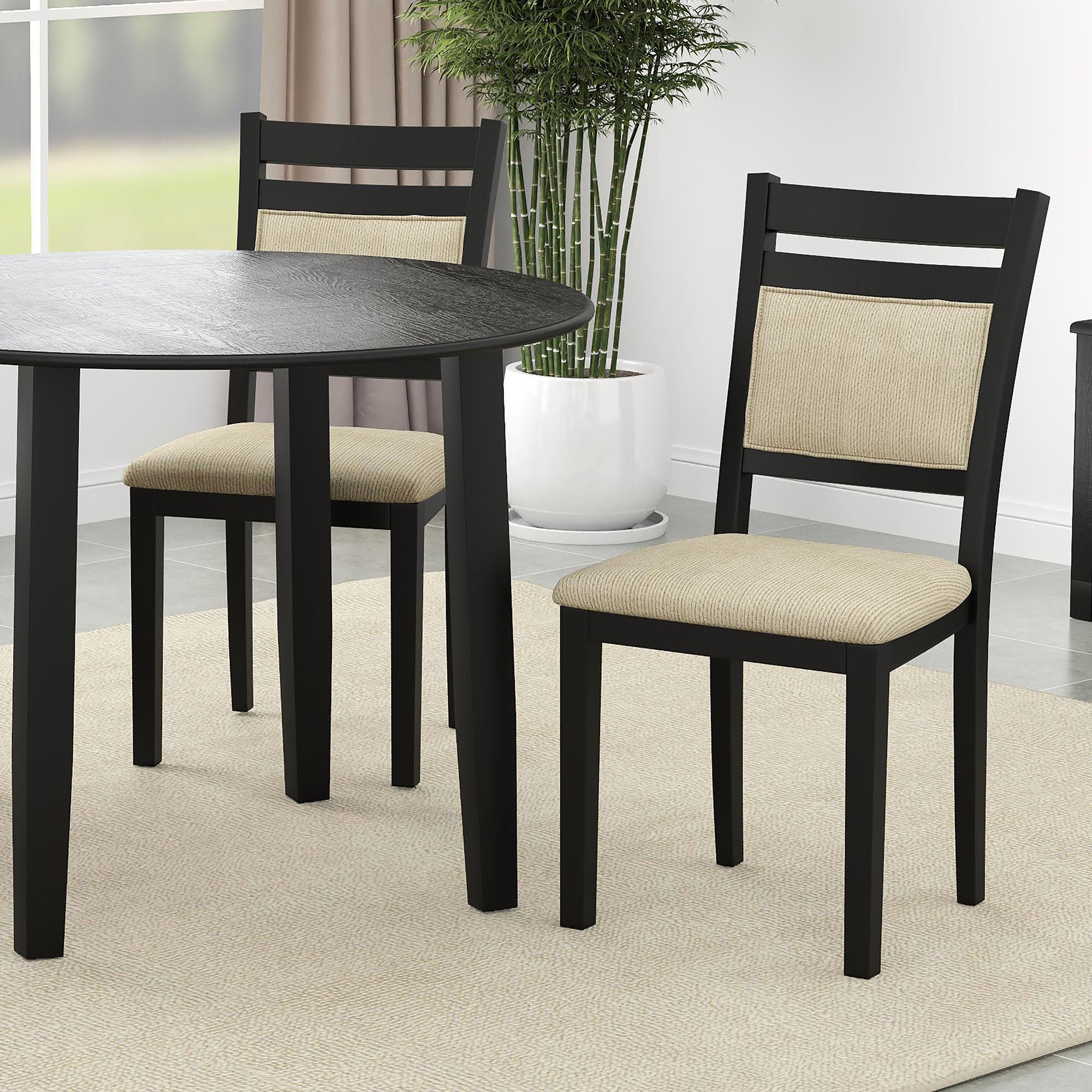  Worldwide Home Furnishings Conrad 202-863BLK Dining Chair - Black & Beige IMAGE 2