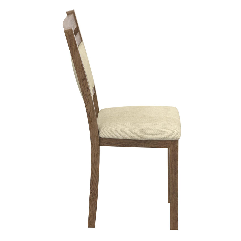  Worldwide Home Furnishings Conrad 202-863WAL Dining Chair - Walnut & Beige IMAGE 4