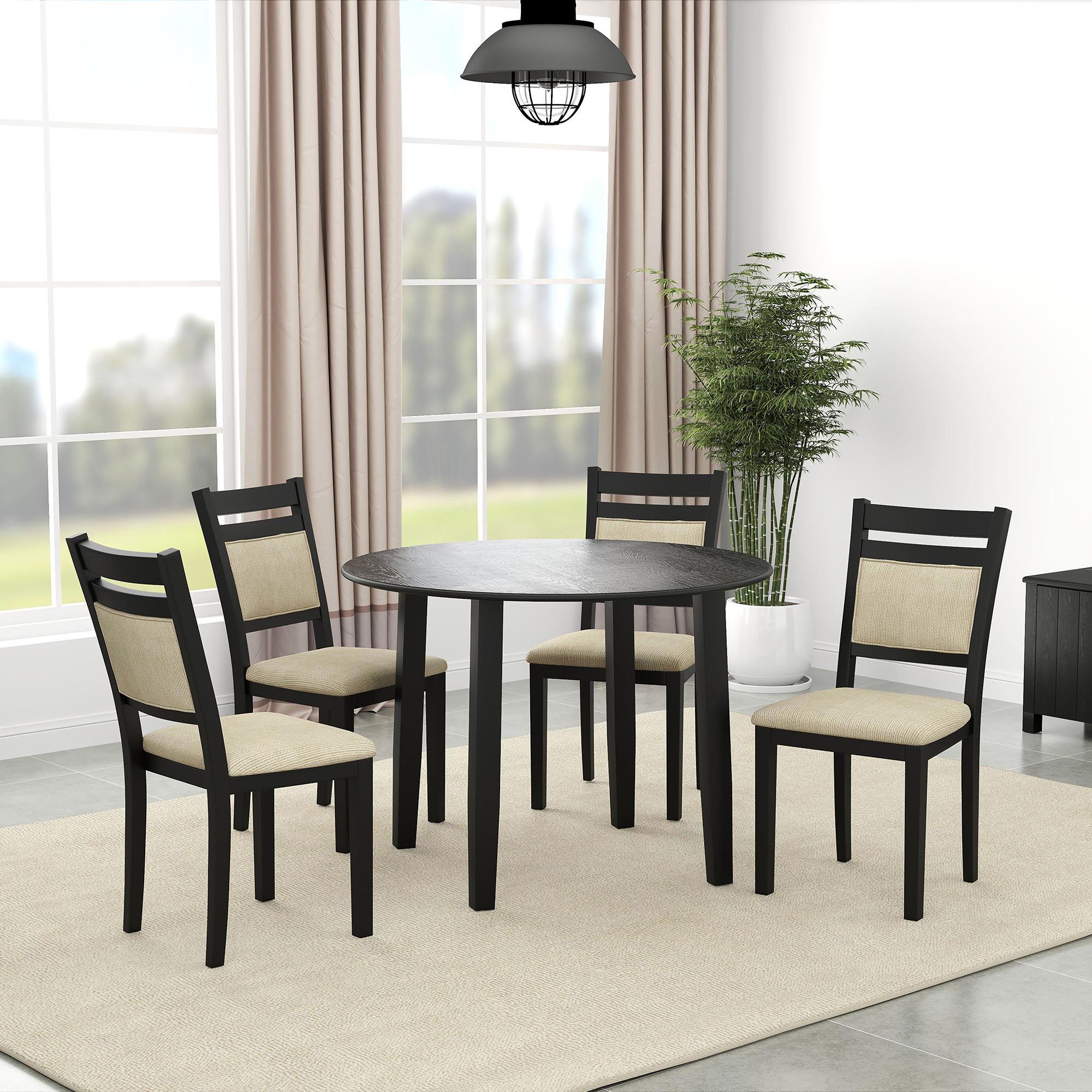  Worldwide Home Furnishings Conrad 207-863BLK_5pc 5 pc Dining Set - Black IMAGE 1