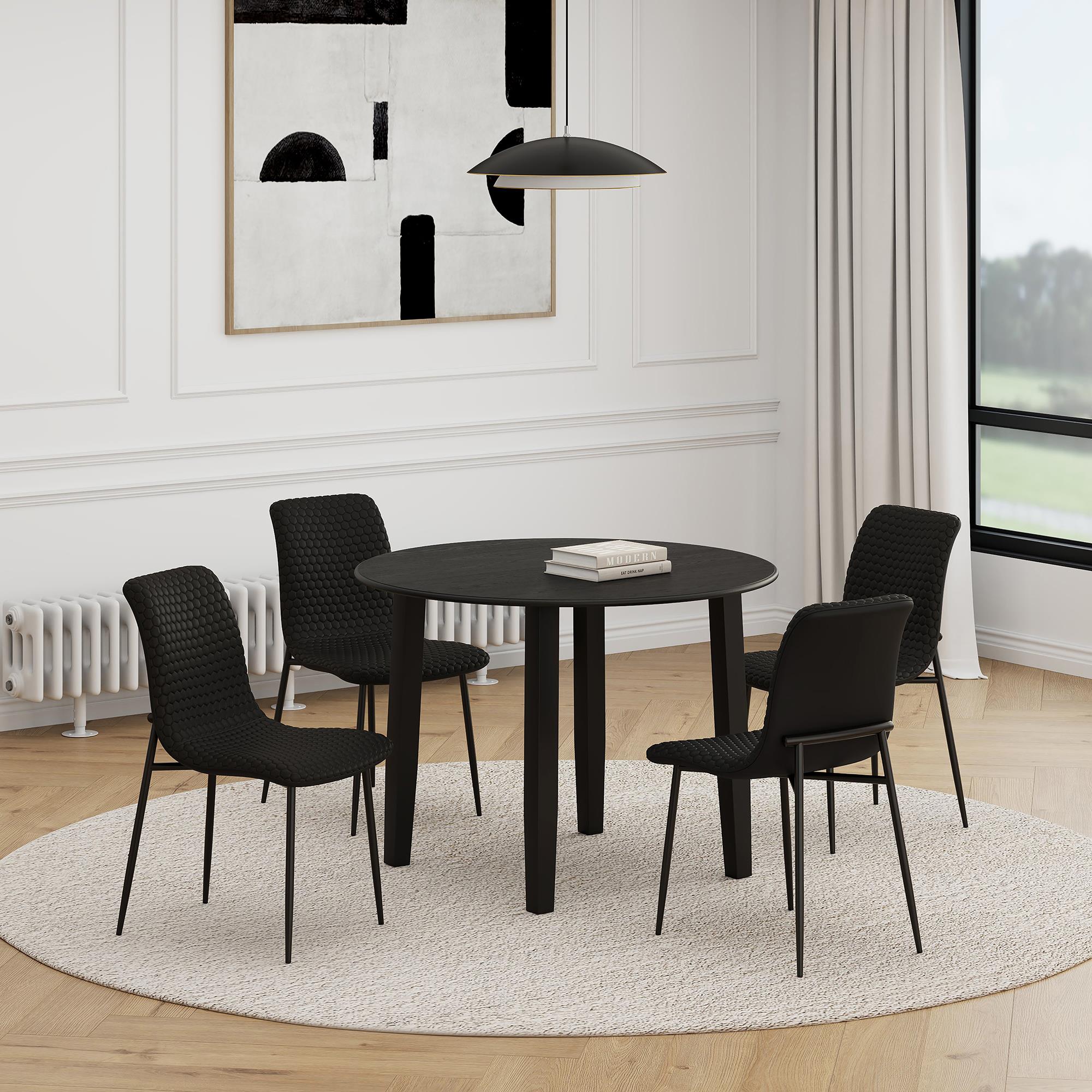  Worldwide Home Furnishings Conrad/Brixx 207-863BLK_083BLK 5 pc Dining Set - Black with Black Chair IMAGE 1
