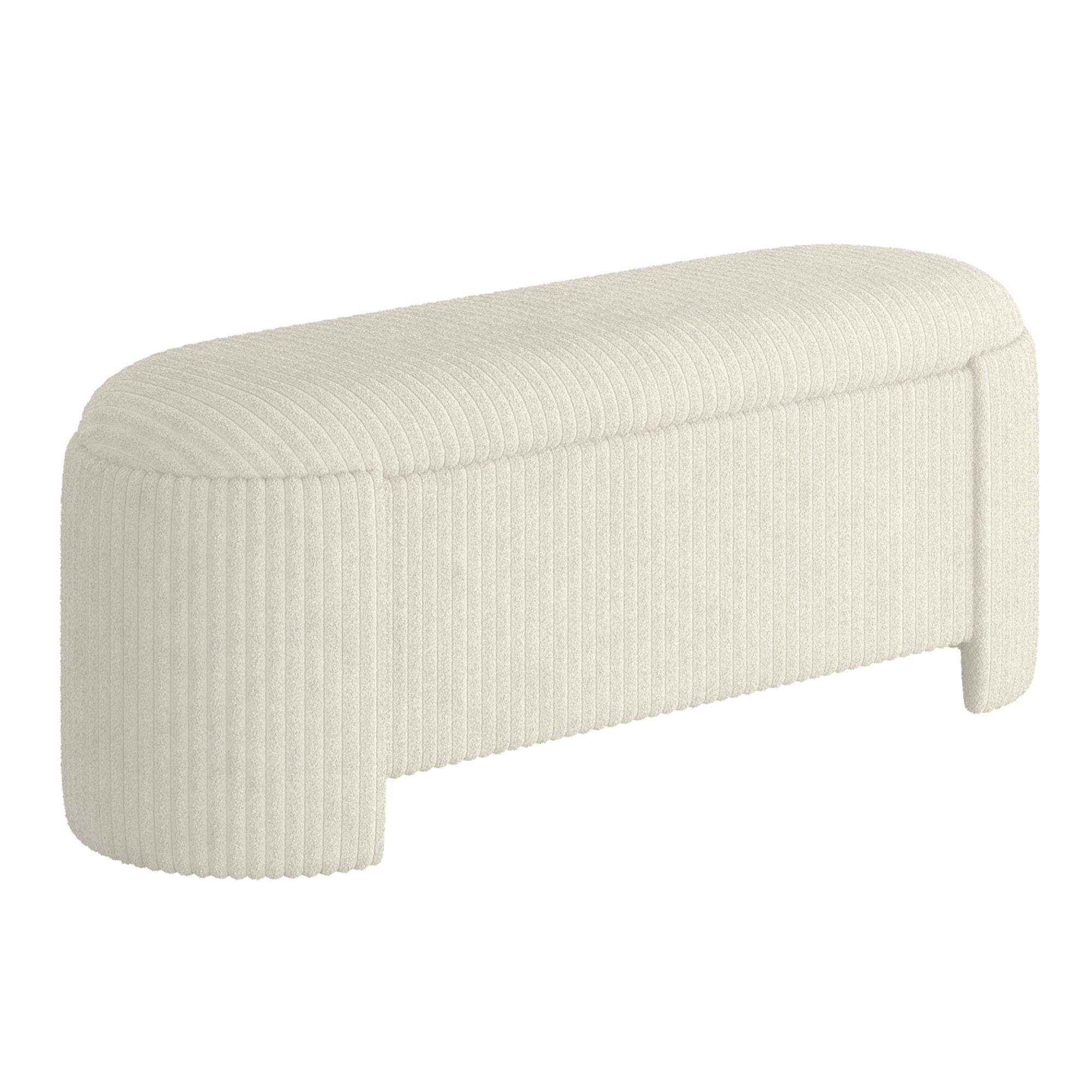  !nspire Cybil 402-901IV Storage Ottoman - Ivory IMAGE 1