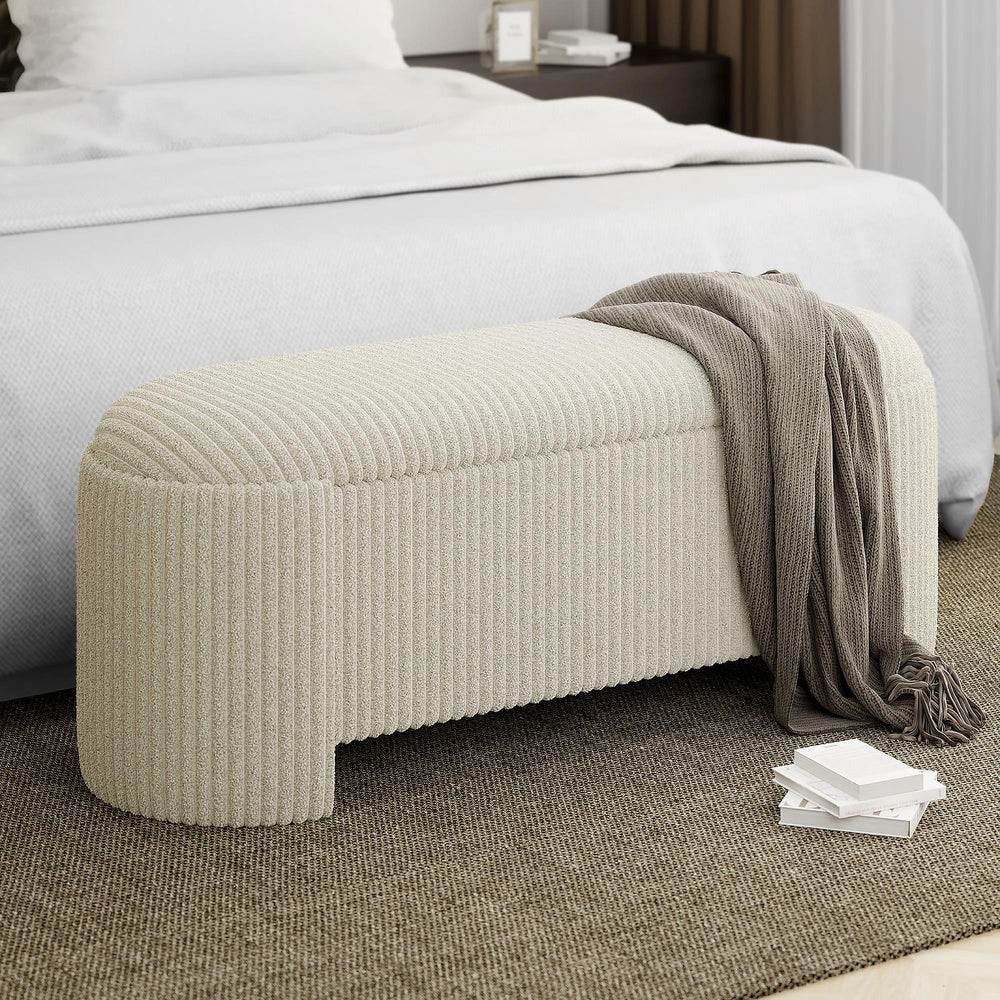 !nspire Cybil 402-901IV Storage Ottoman - Ivory IMAGE 2