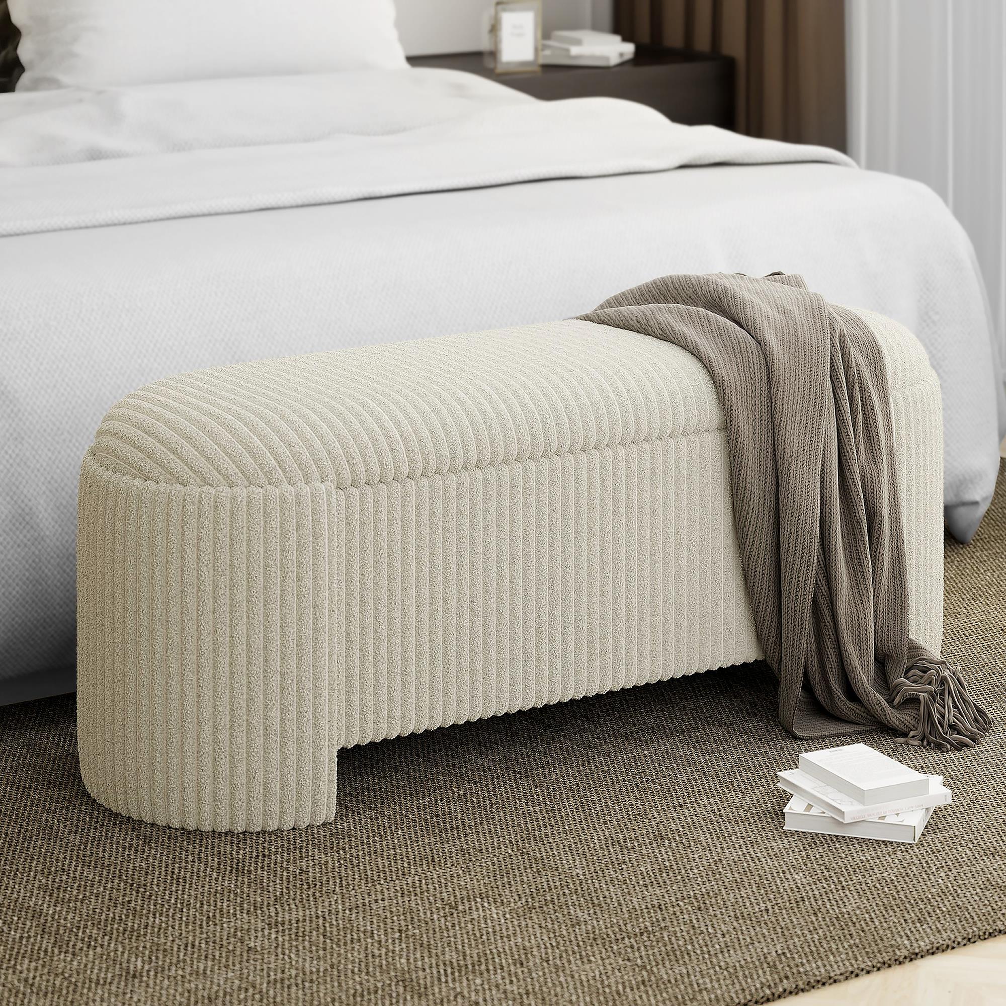 !nspire Cybil 402-901IV Storage Ottoman - Ivory IMAGE 2