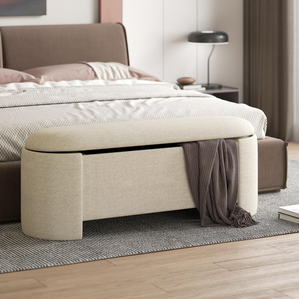  !nspire Daphne 402-903BG Storage Ottoman - Beige IMAGE 2