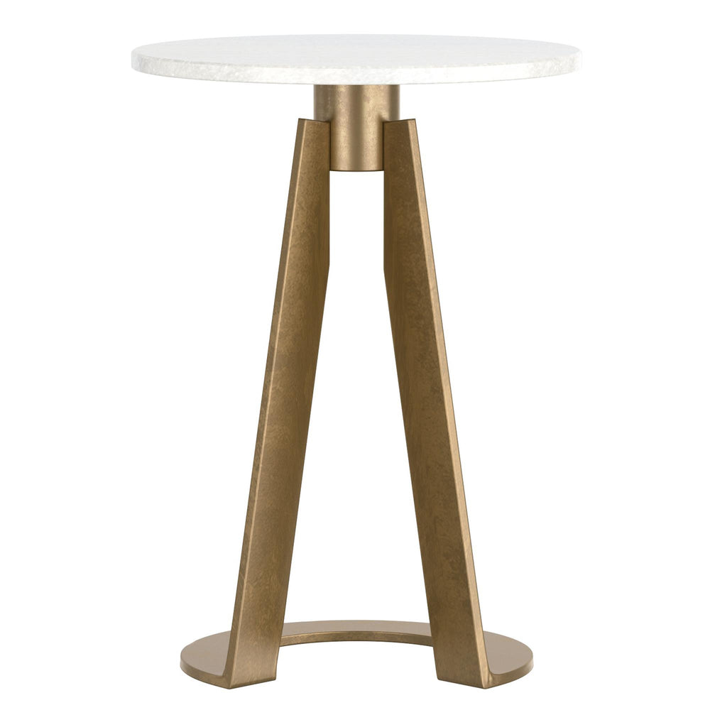  !nspire Devas 501-112WT Accent Table - White Marble and Brass IMAGE 3