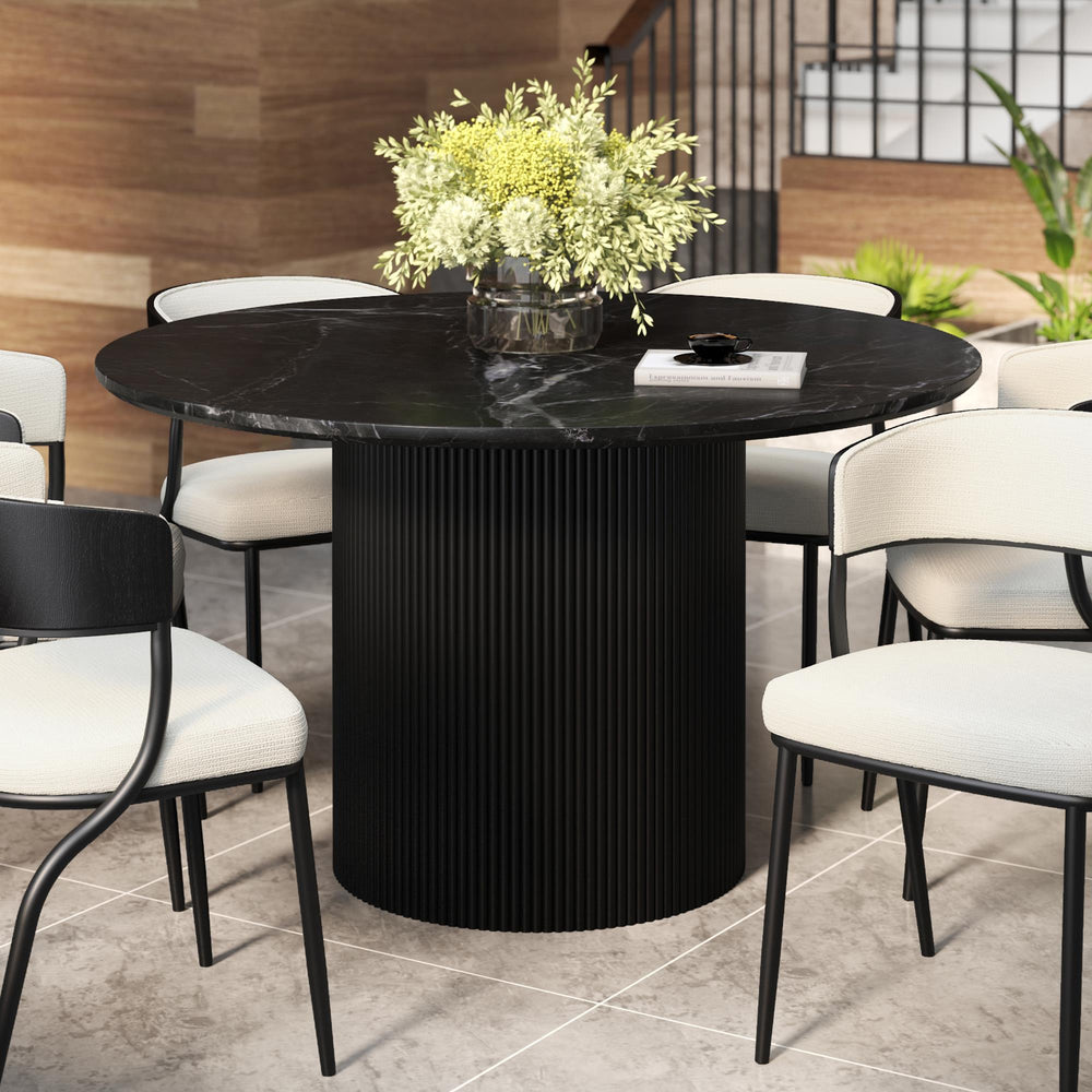  !nspire Jilsa 201-551BLK Round Dining Table - Black IMAGE 2