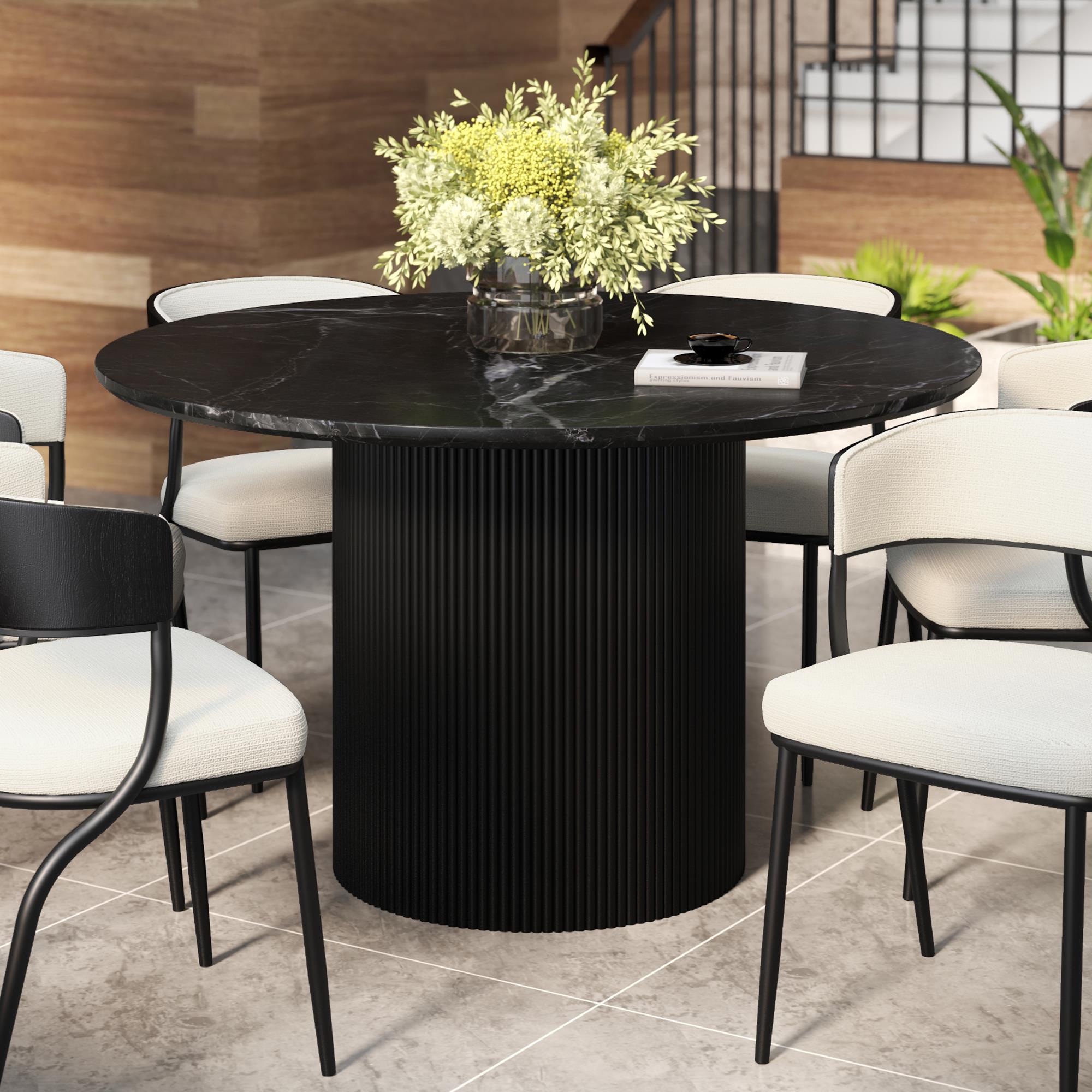  !nspire Jilsa 201-551BLK Round Dining Table - Black IMAGE 2