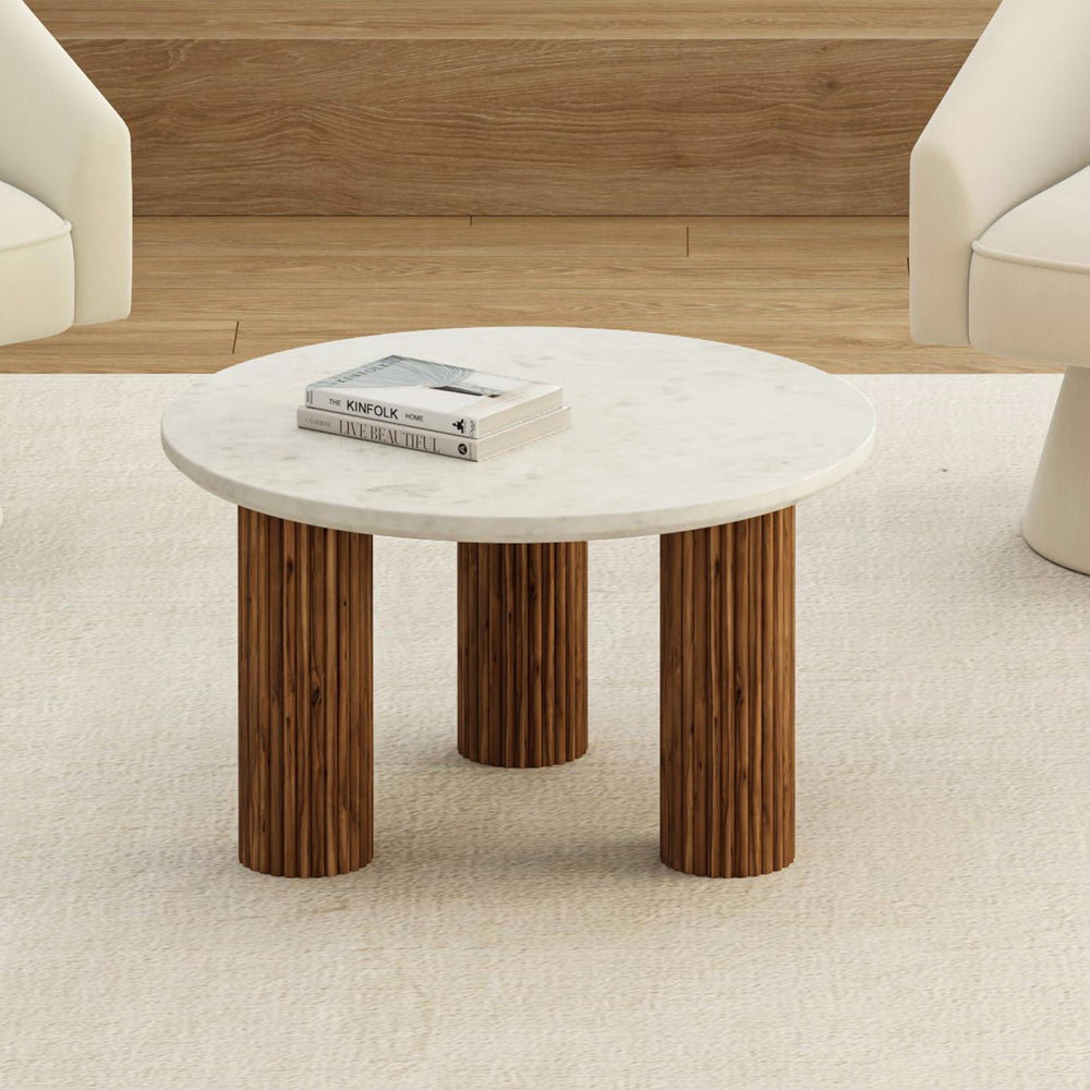  !nspire Jilsa 301-551WAL Coffee Table - Walnut & White IMAGE 2