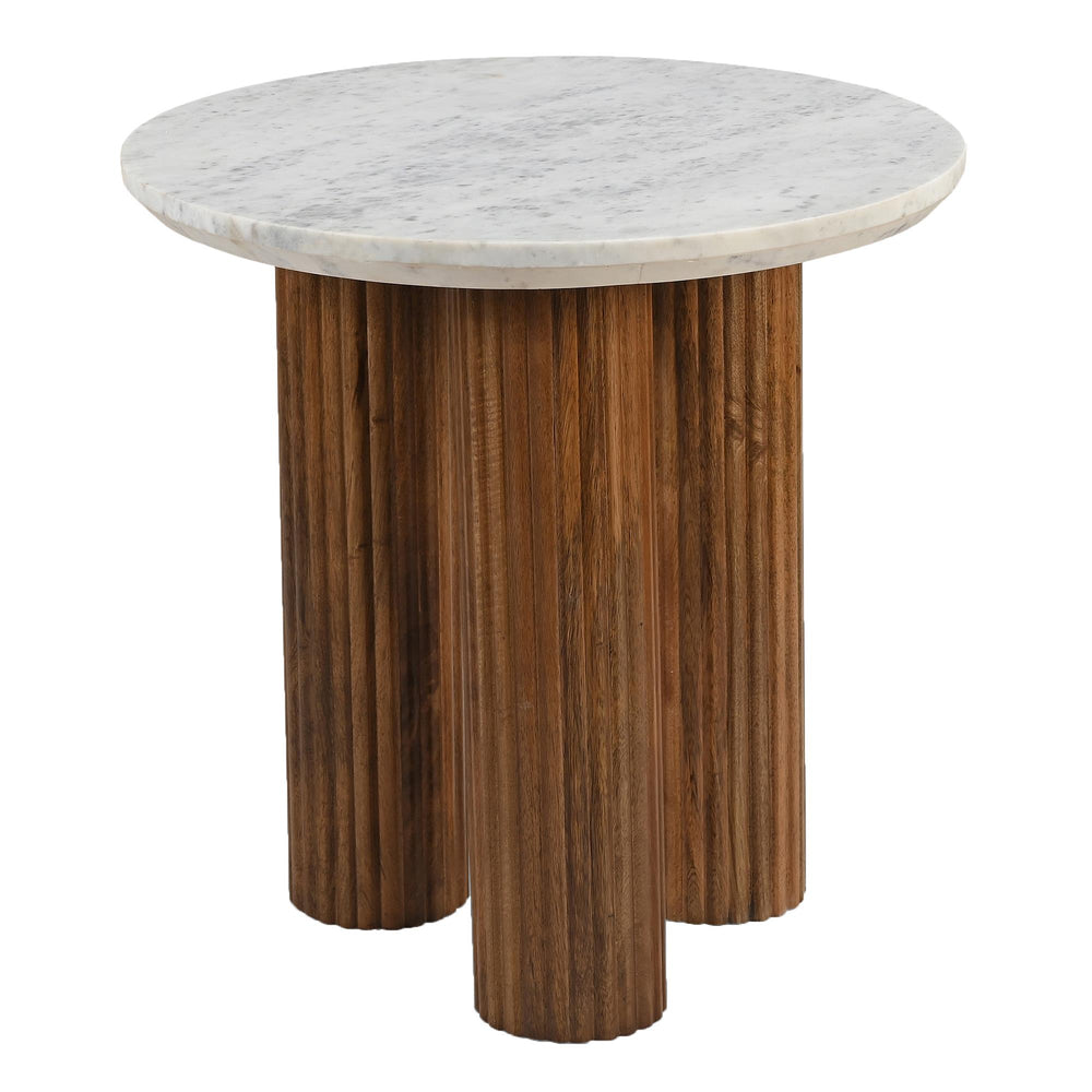 !nspire Jilsa 501-551WAL Accent Table - Walnut & White IMAGE 3