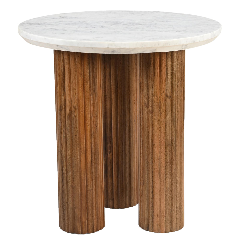 !nspire Jilsa 501-551WAL Accent Table - Walnut & White IMAGE 4