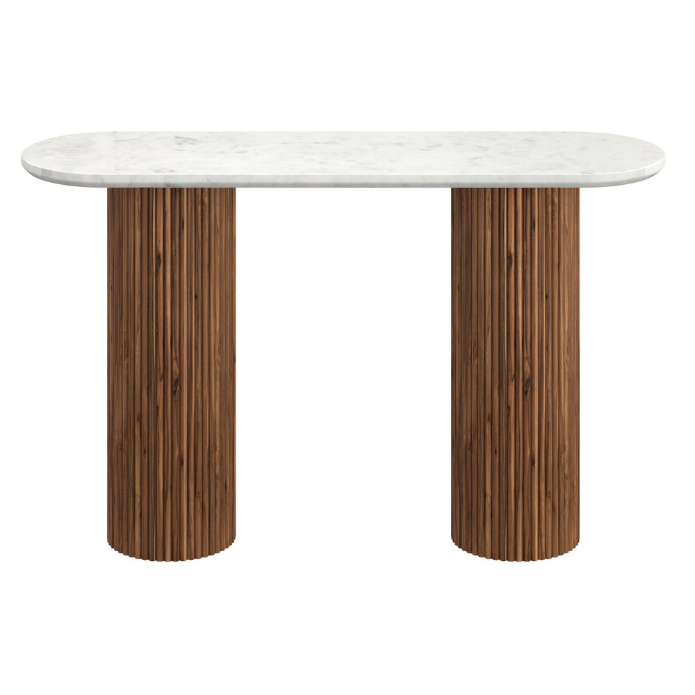  !nspire Jilsa 502-551WAL Console Table - Walnut & White IMAGE 3