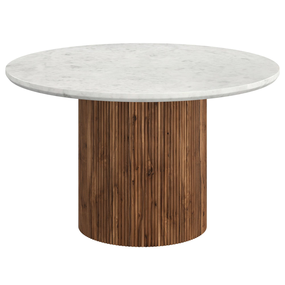  !nspire Jilsa/Archer 207-551WAL_089BG 5 pc Dining Set - Walnut & White Table with Beige Chair IMAGE 2