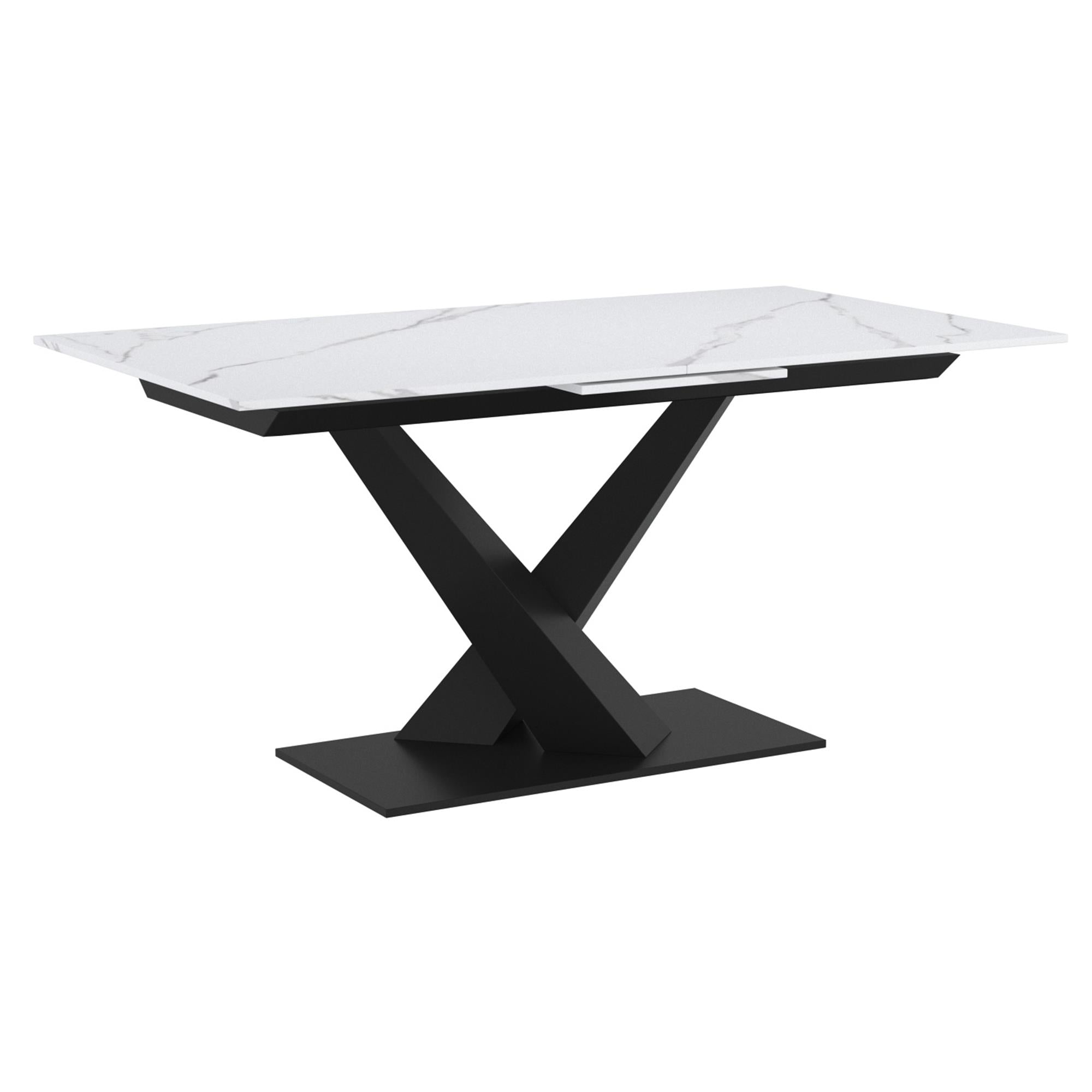  !nspire Julius/Dario 207-111WT_271CH 7 pc Dining Set - White Table with Charcoal Chair IMAGE 2