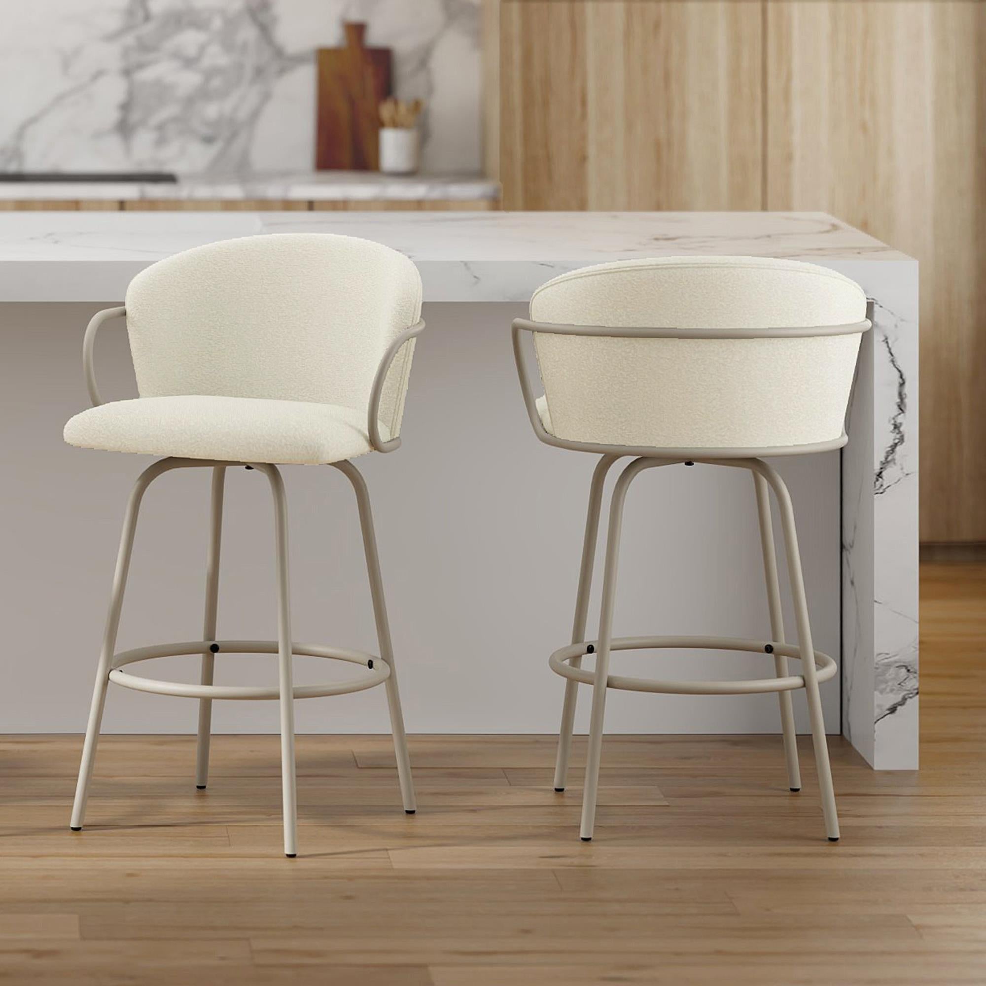  !nspire Kalani 203-995BG 26" Counter Stool w/Swivel - Beige IMAGE 2